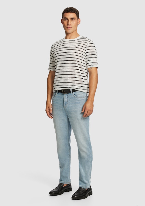 White Milo Stripe Tee