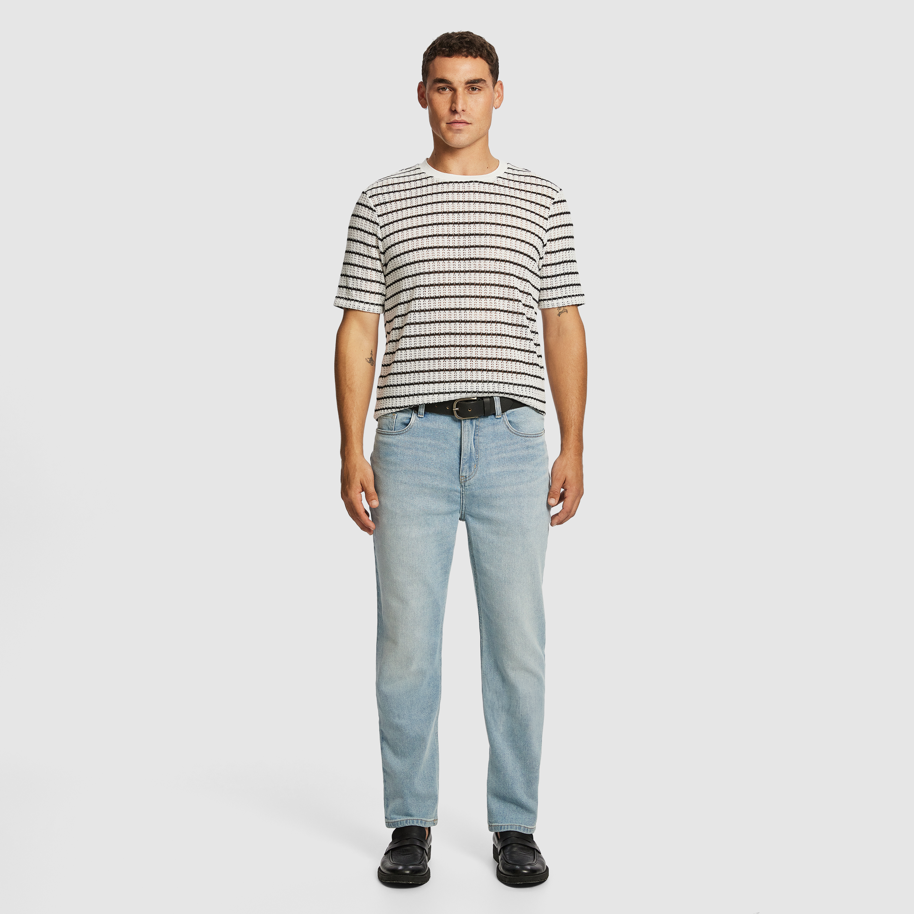 White Milo Stripe Tee