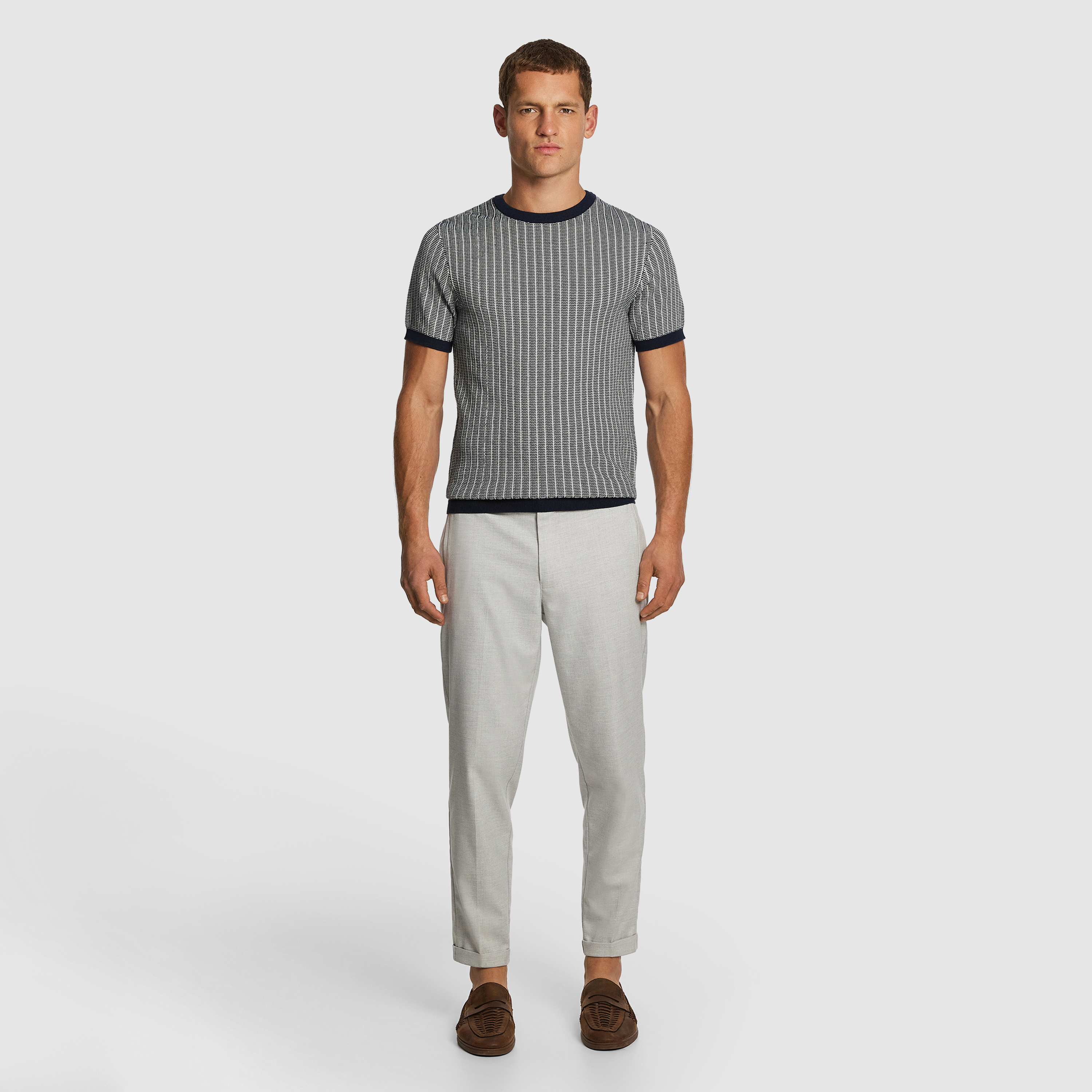 Navy Seaforth Knitted Tee