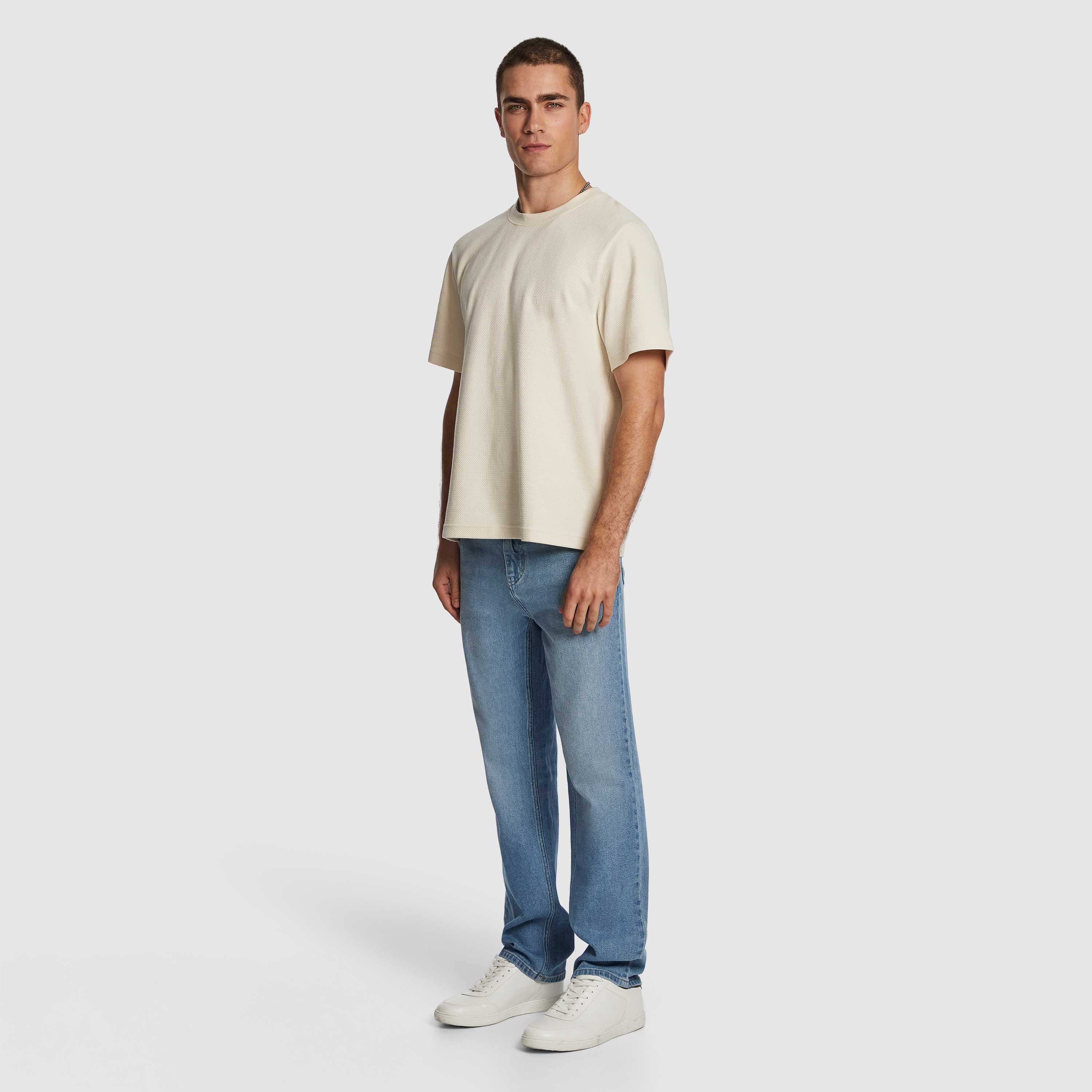 Natural Marlow Textured Relaxed Tee