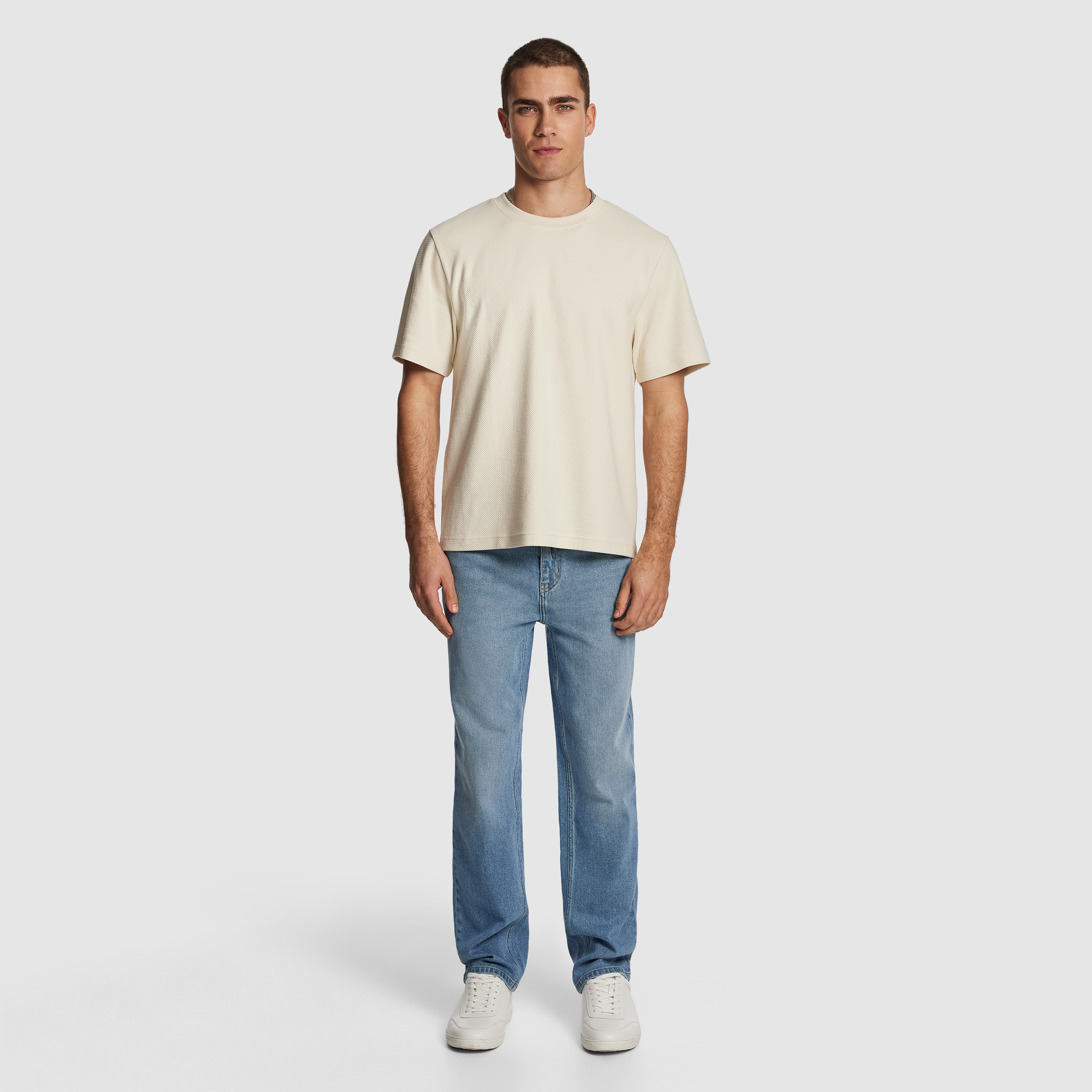 Natural Marlow Textured Relaxed Tee