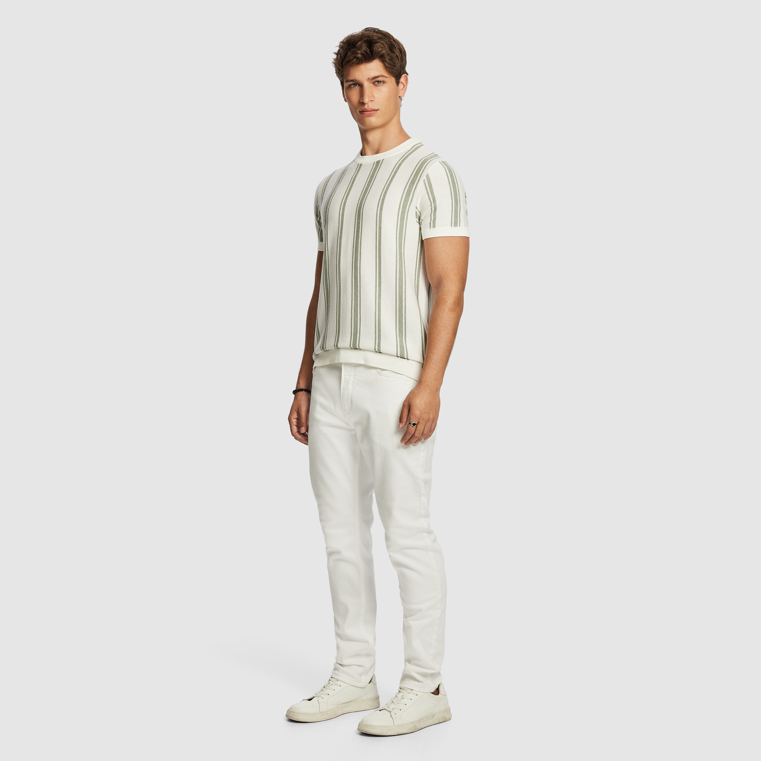 Sage Rowan Stripe Knitted Tee