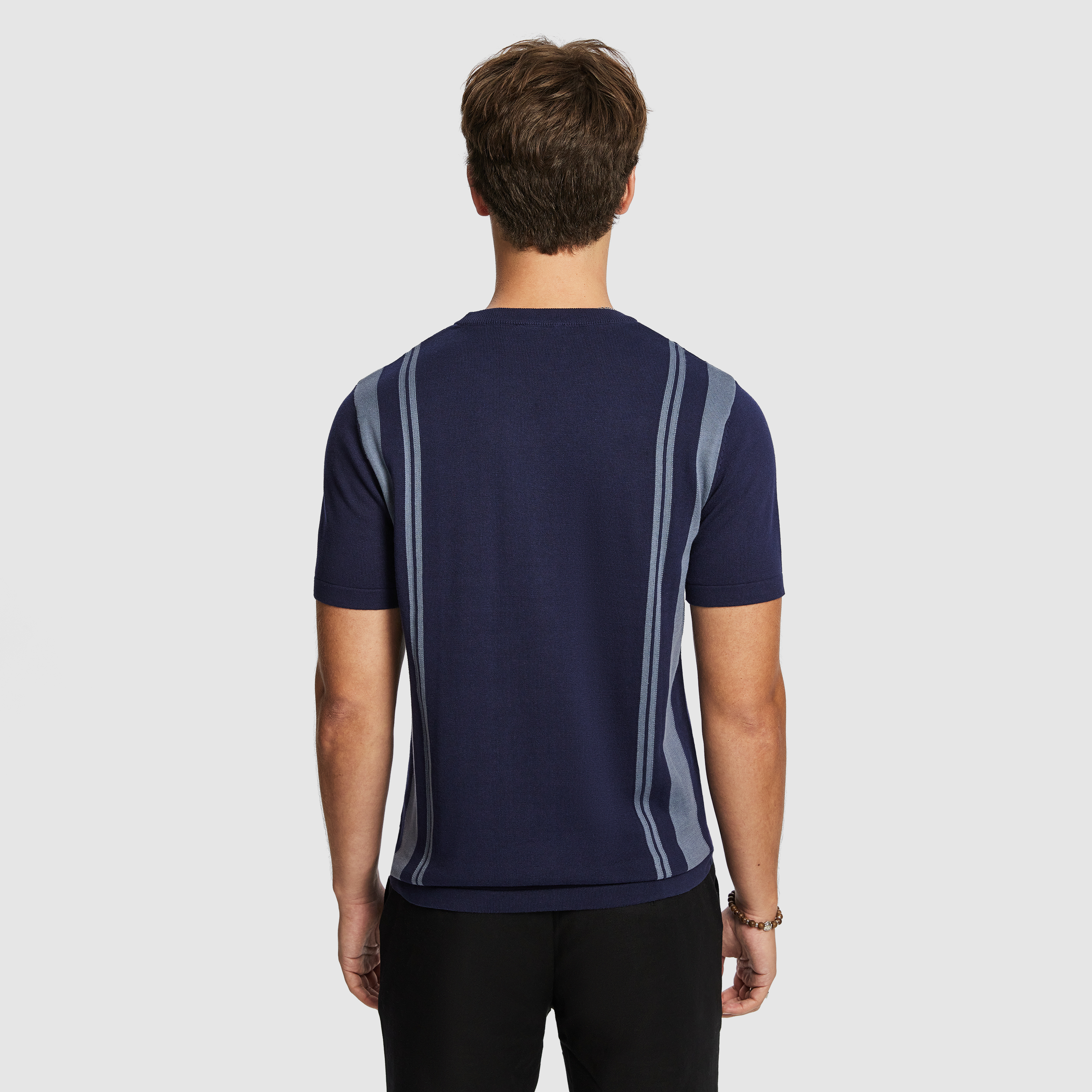 Navy Riggs Stripe Knitted Tee