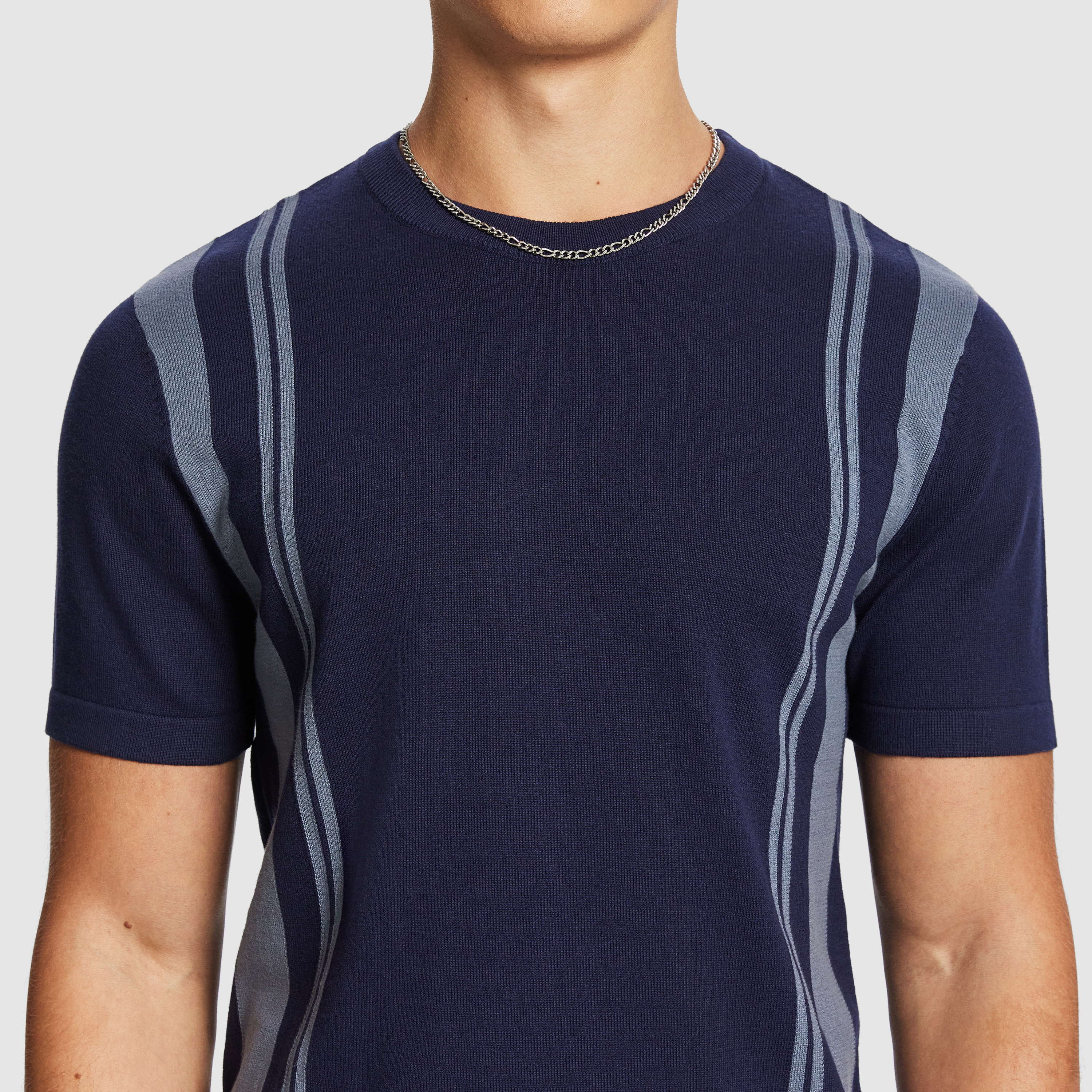 Navy Riggs Stripe Knitted Tee