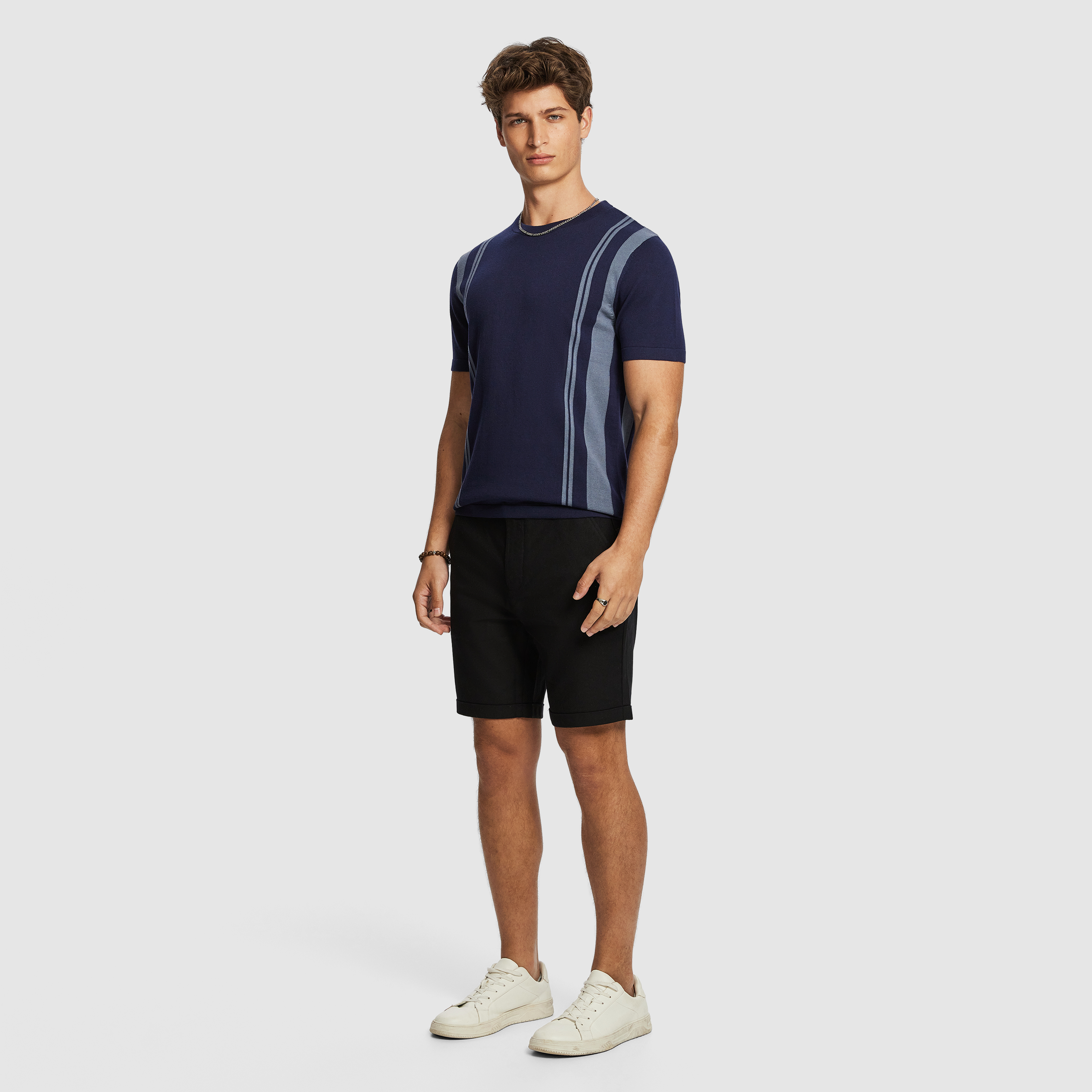 Navy Riggs Stripe Knitted Tee