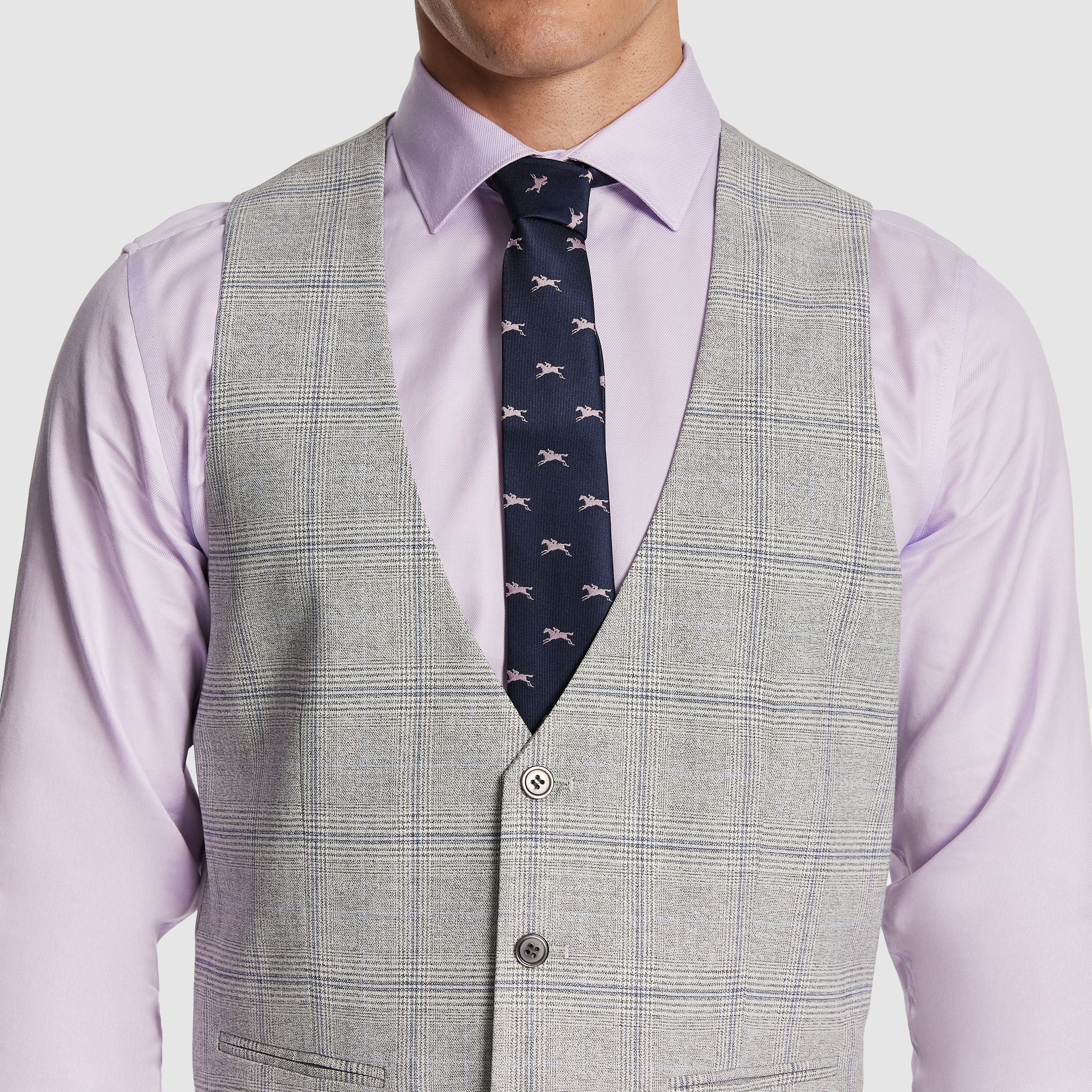 Grey Mentmore Check Waistcoat