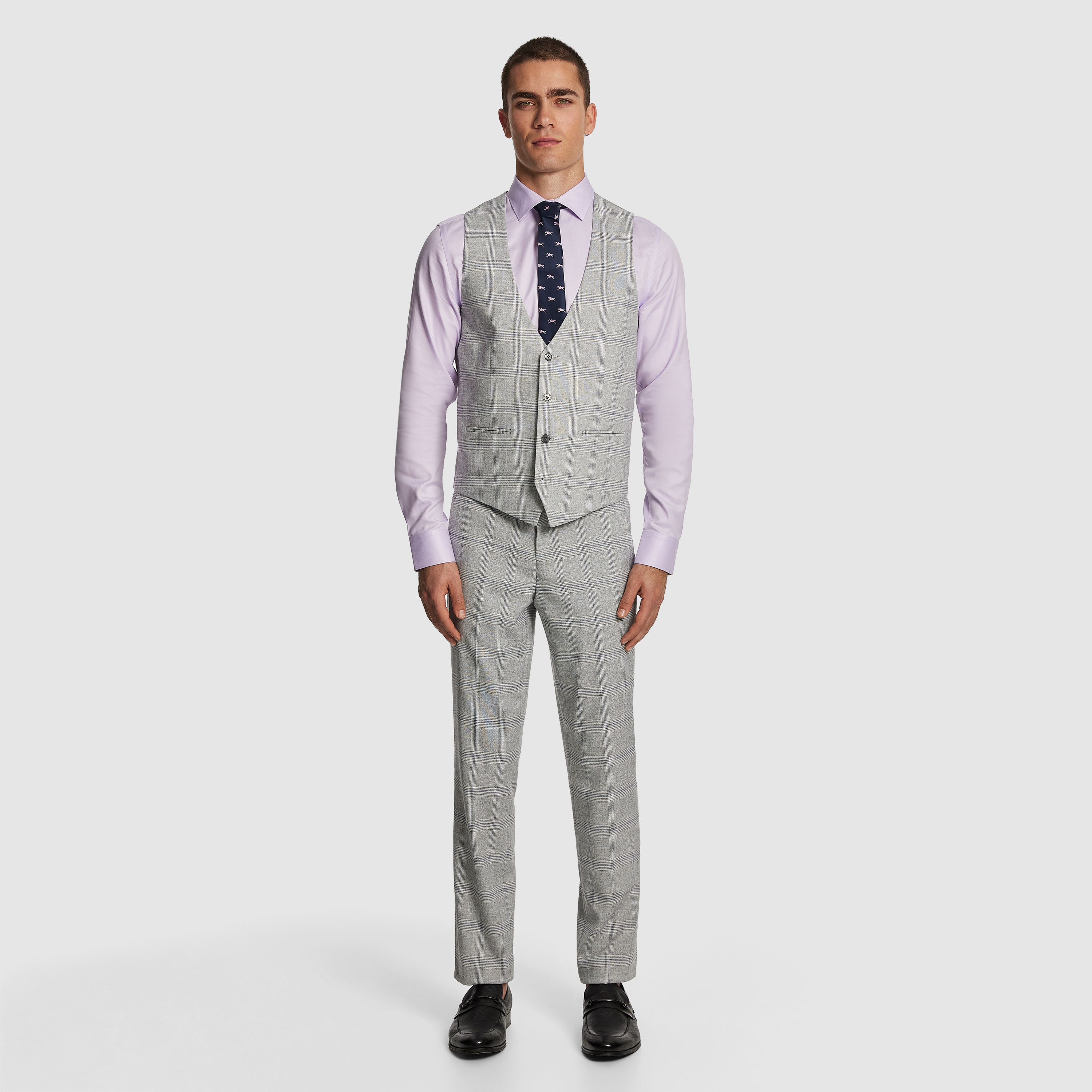 Grey Mentmore Check Waistcoat