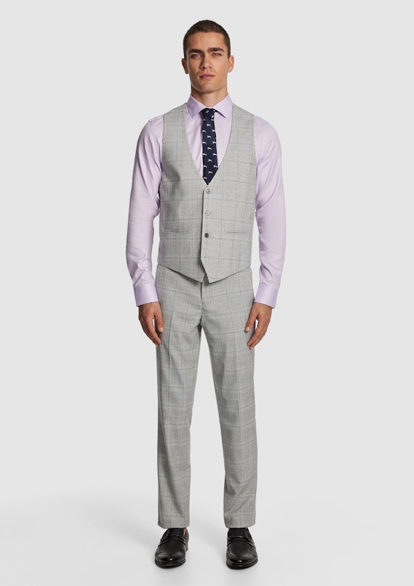 Grey Mentmore Check Waistcoat