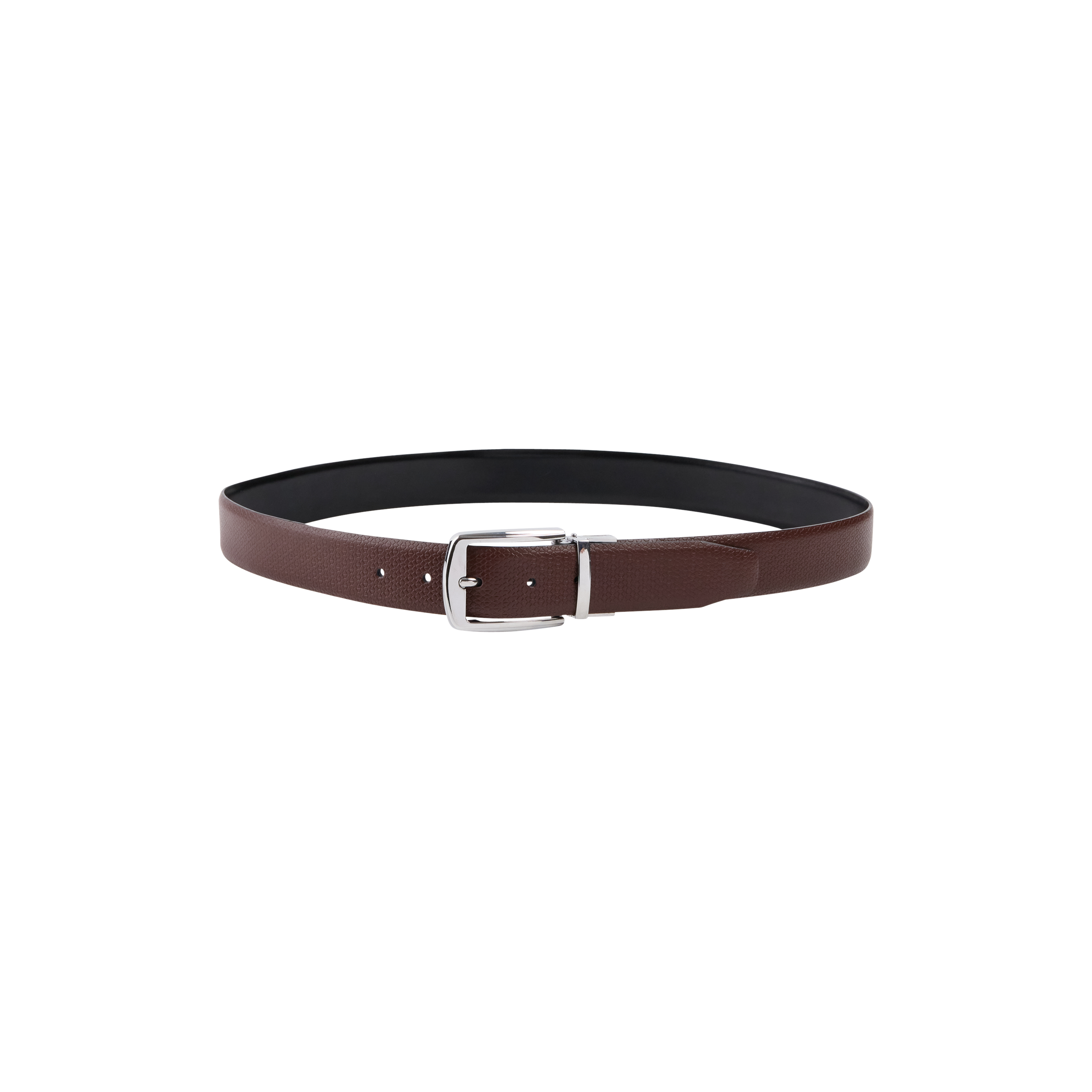 Choc/Black Alfie Textured Belt