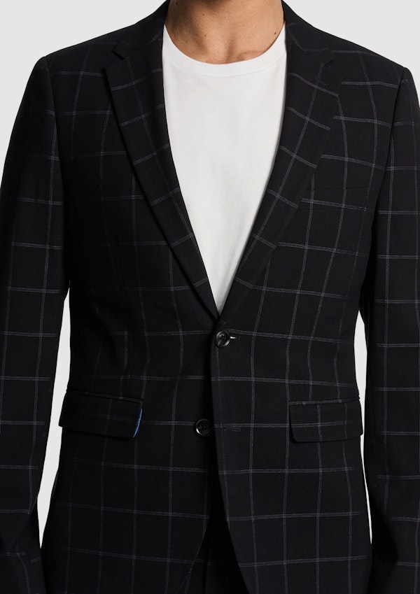 Black Black Loco Check Blazer