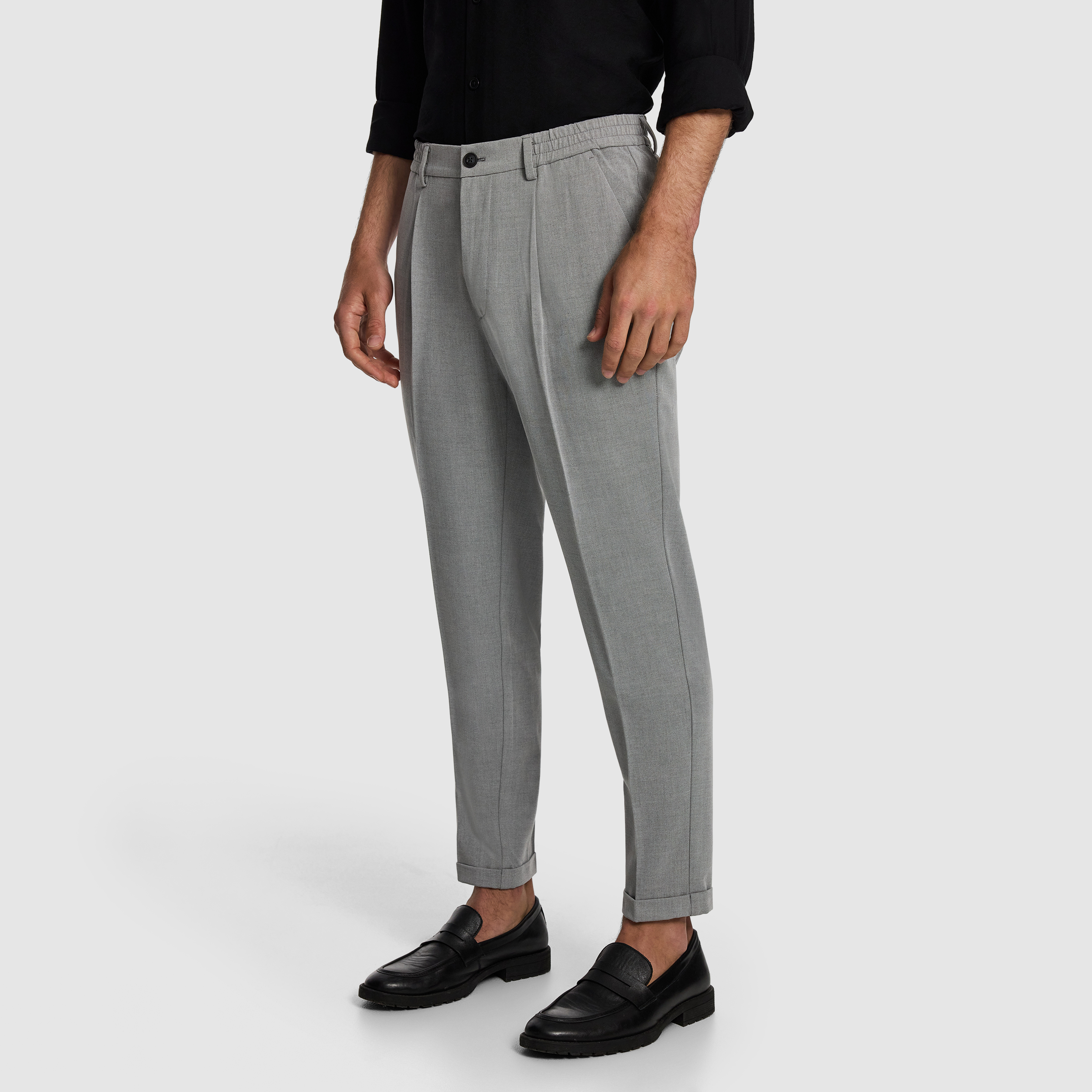 Grey Motion Slim Cropped Chino