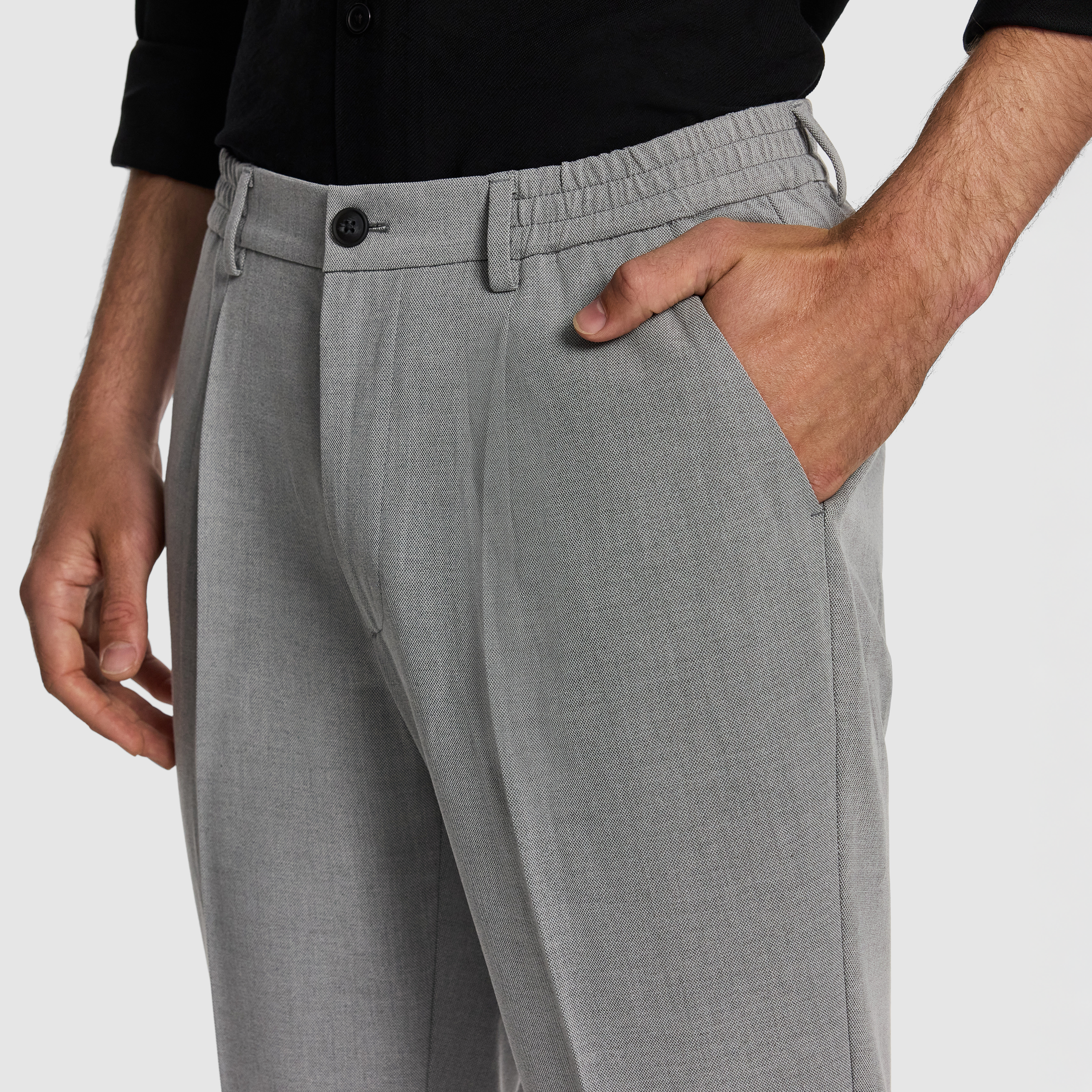 Grey Motion Slim Cropped Chino