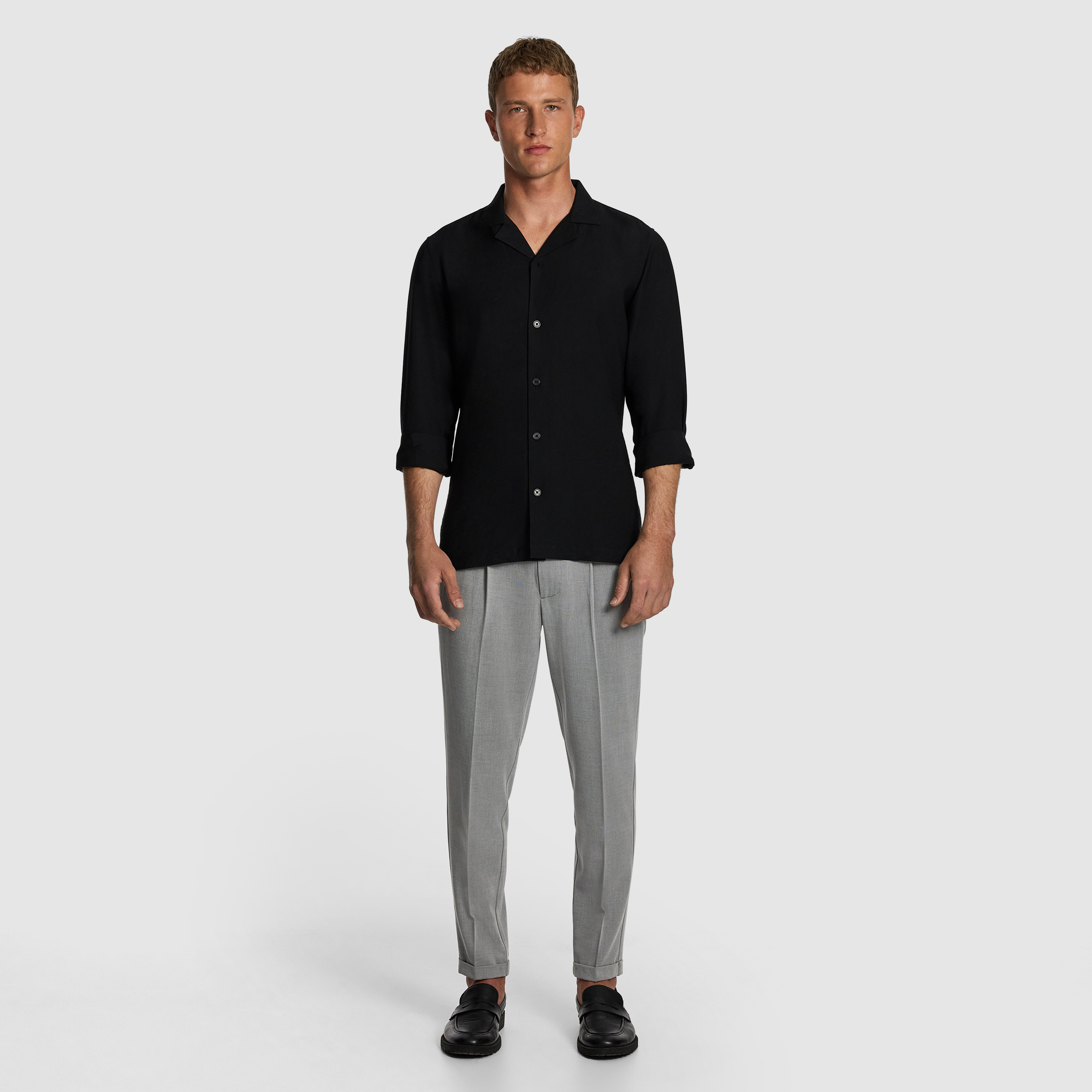 Grey Motion Slim Cropped Chino