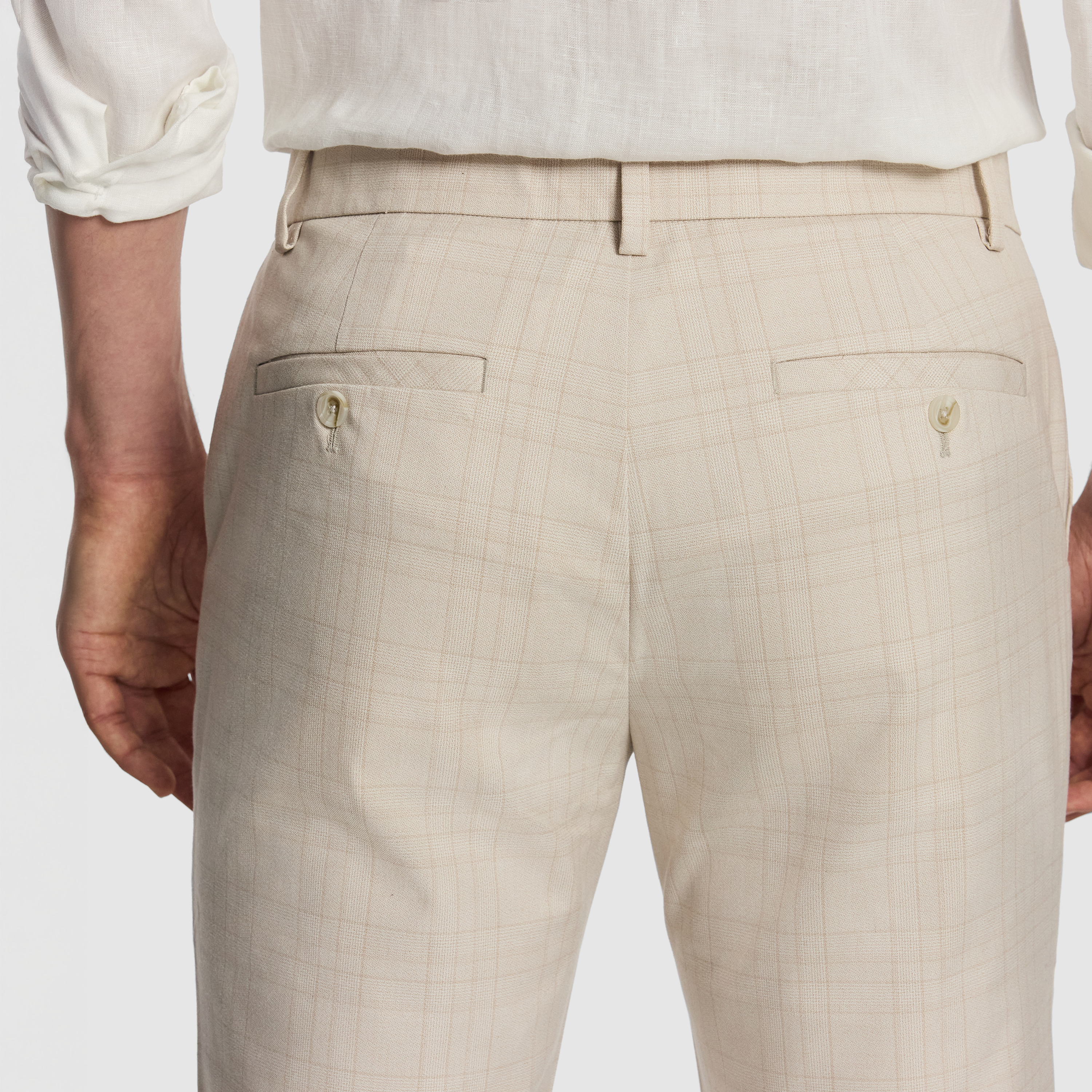 Natural Rafael Check Slim Chino