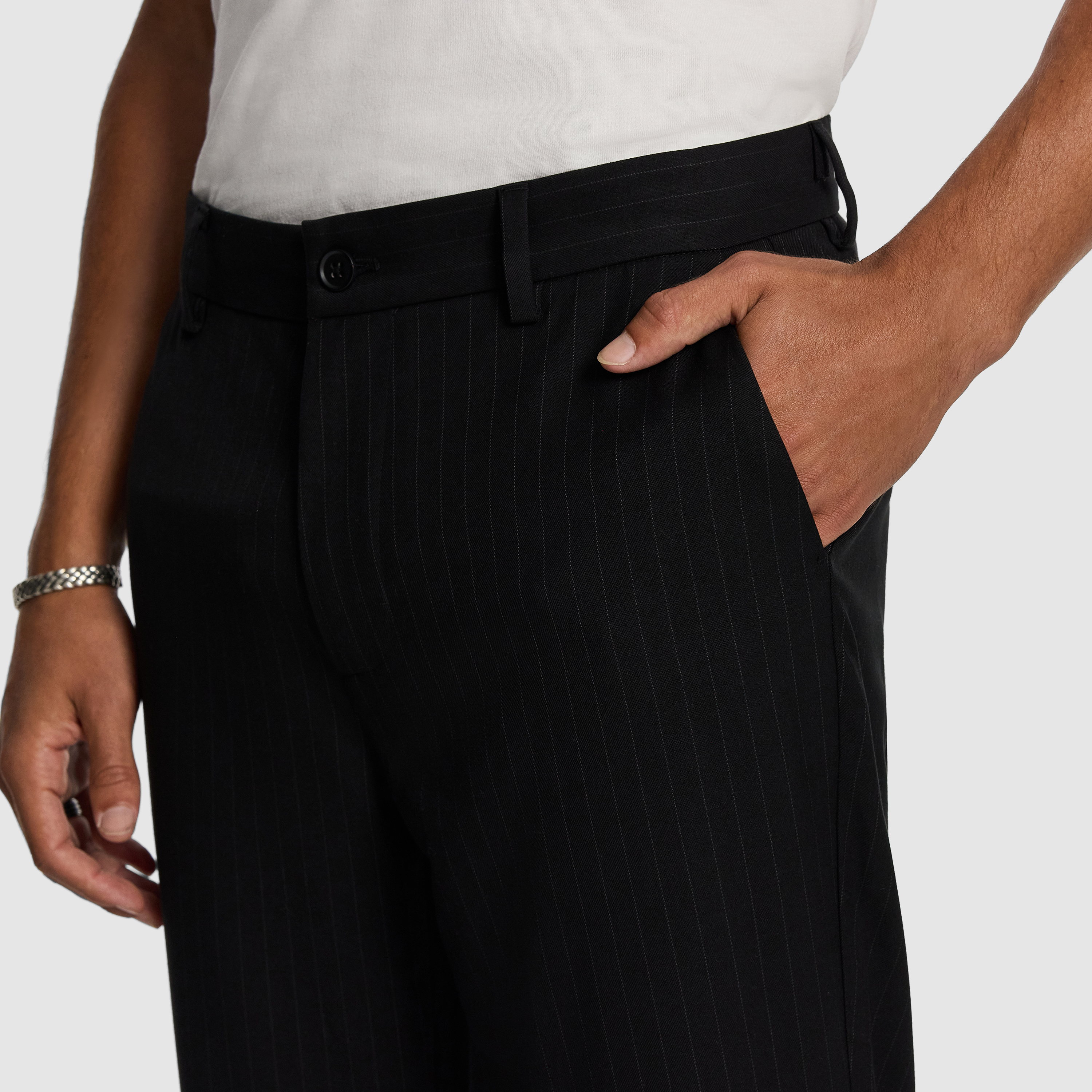 Black Velocity Pinstripe Regular Chino