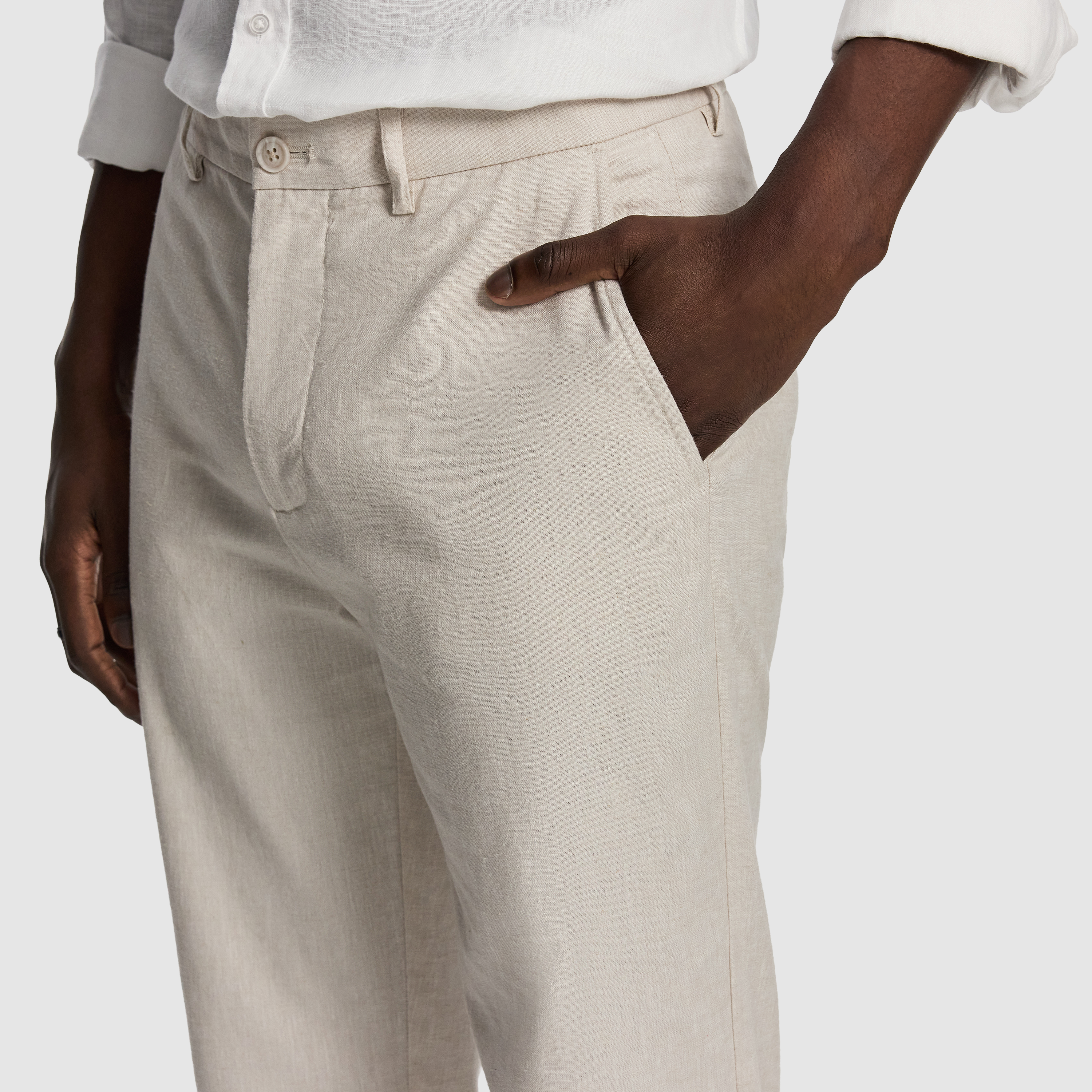 Natural Huxley Relaxed Linen Blend Chino