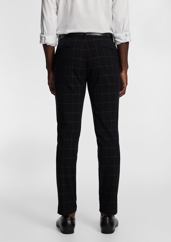 Black Loco Check Slim Chino