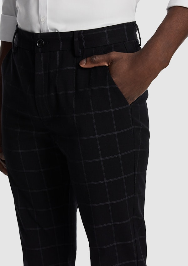 Black Loco Check Slim Chino