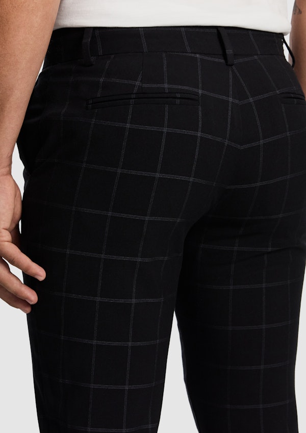 Black Loco Check Slim Chino