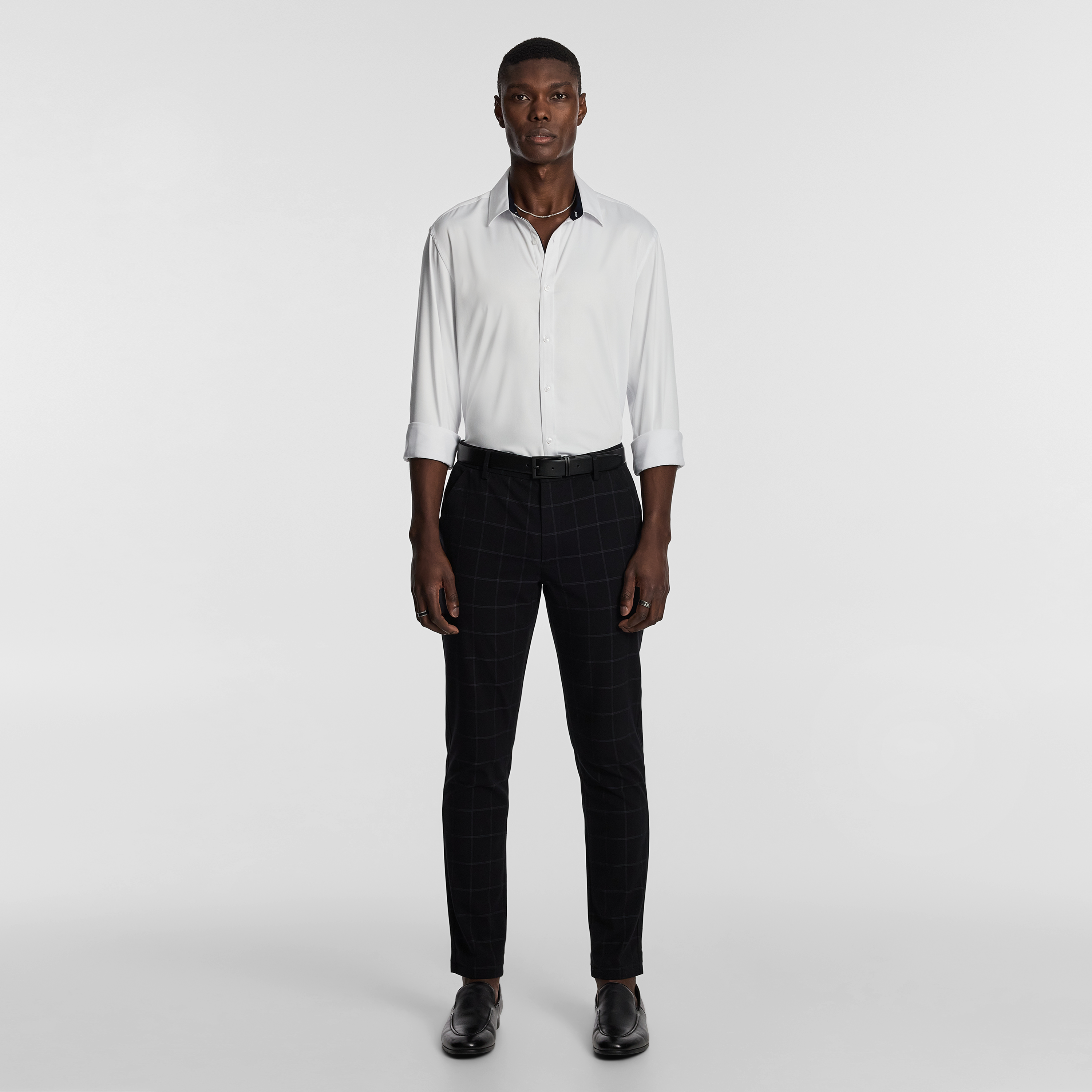 Black Loco Check Slim Chino