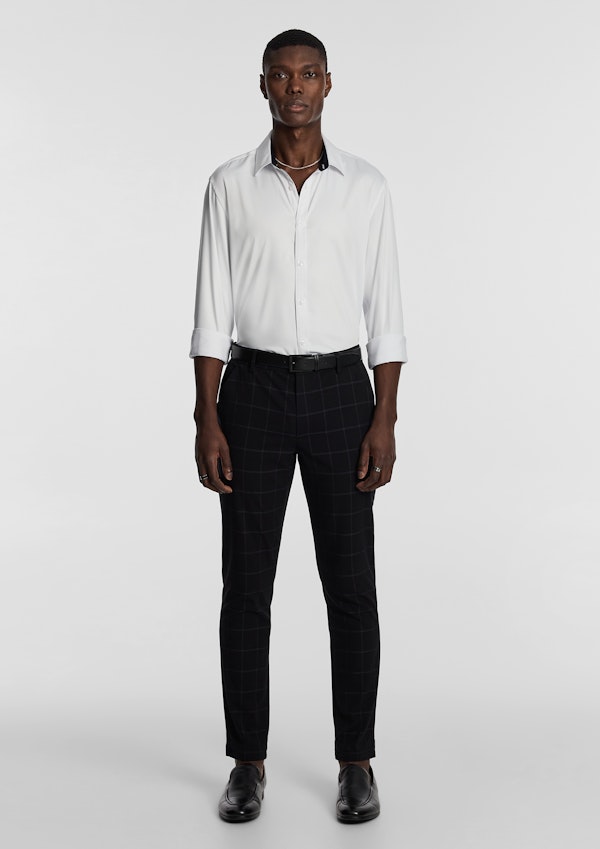 Black Loco Check Slim Chino