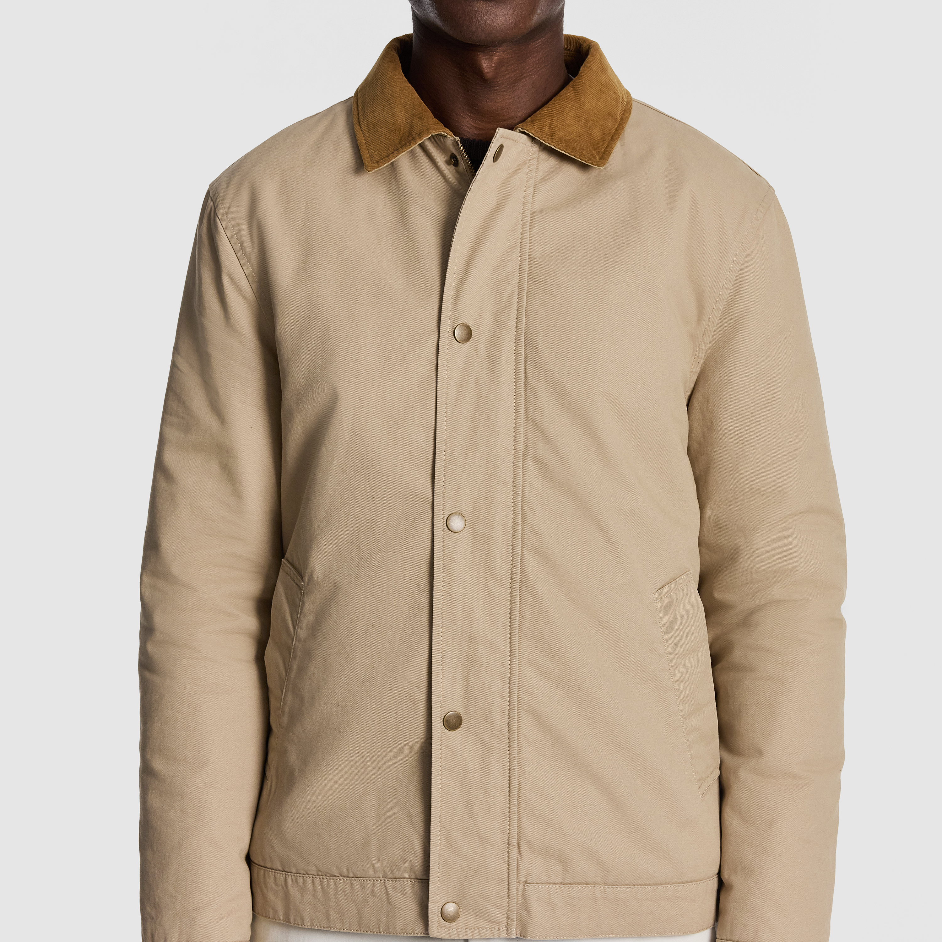 Natural Fraser Contrast Collar Jacket