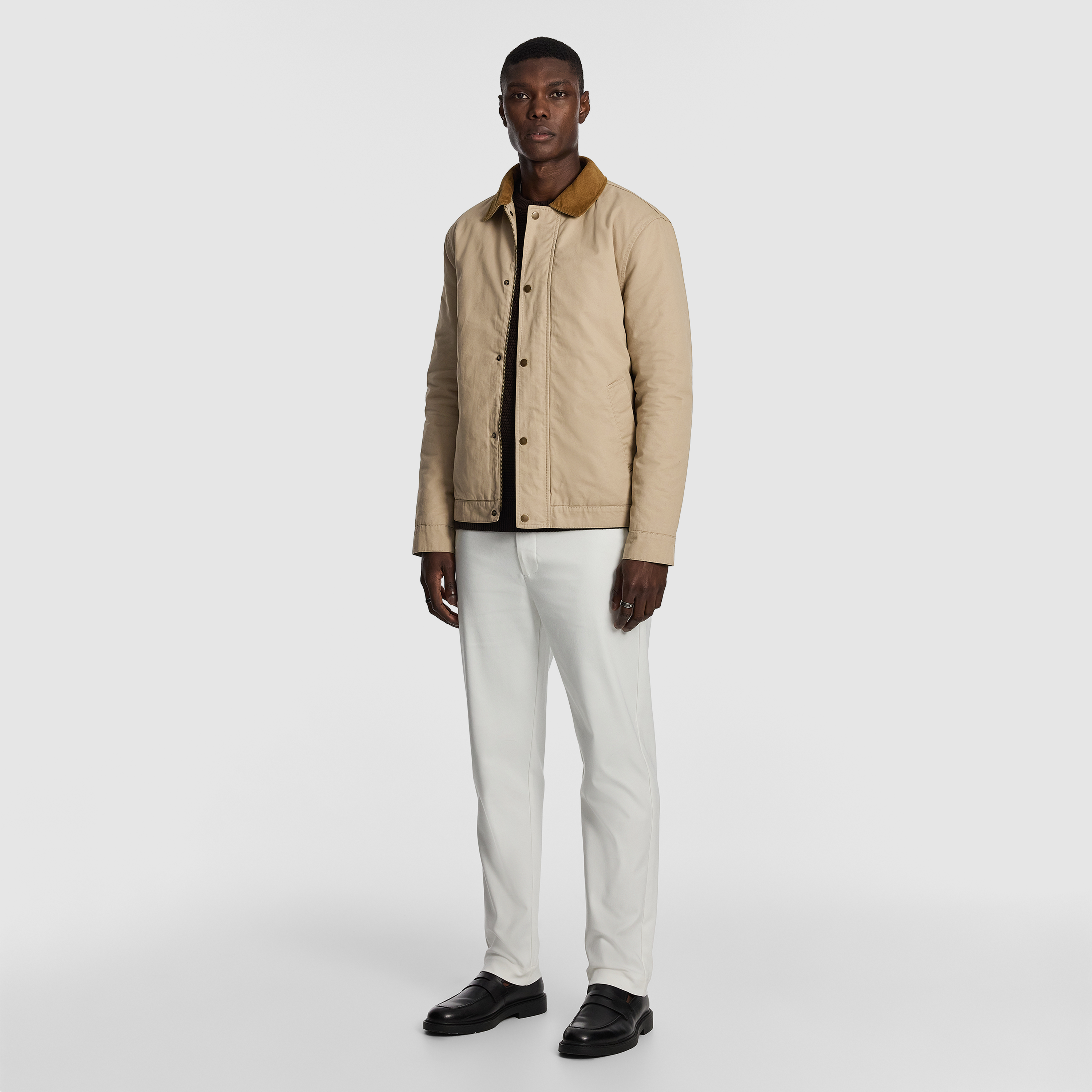 Natural Fraser Contrast Collar Jacket