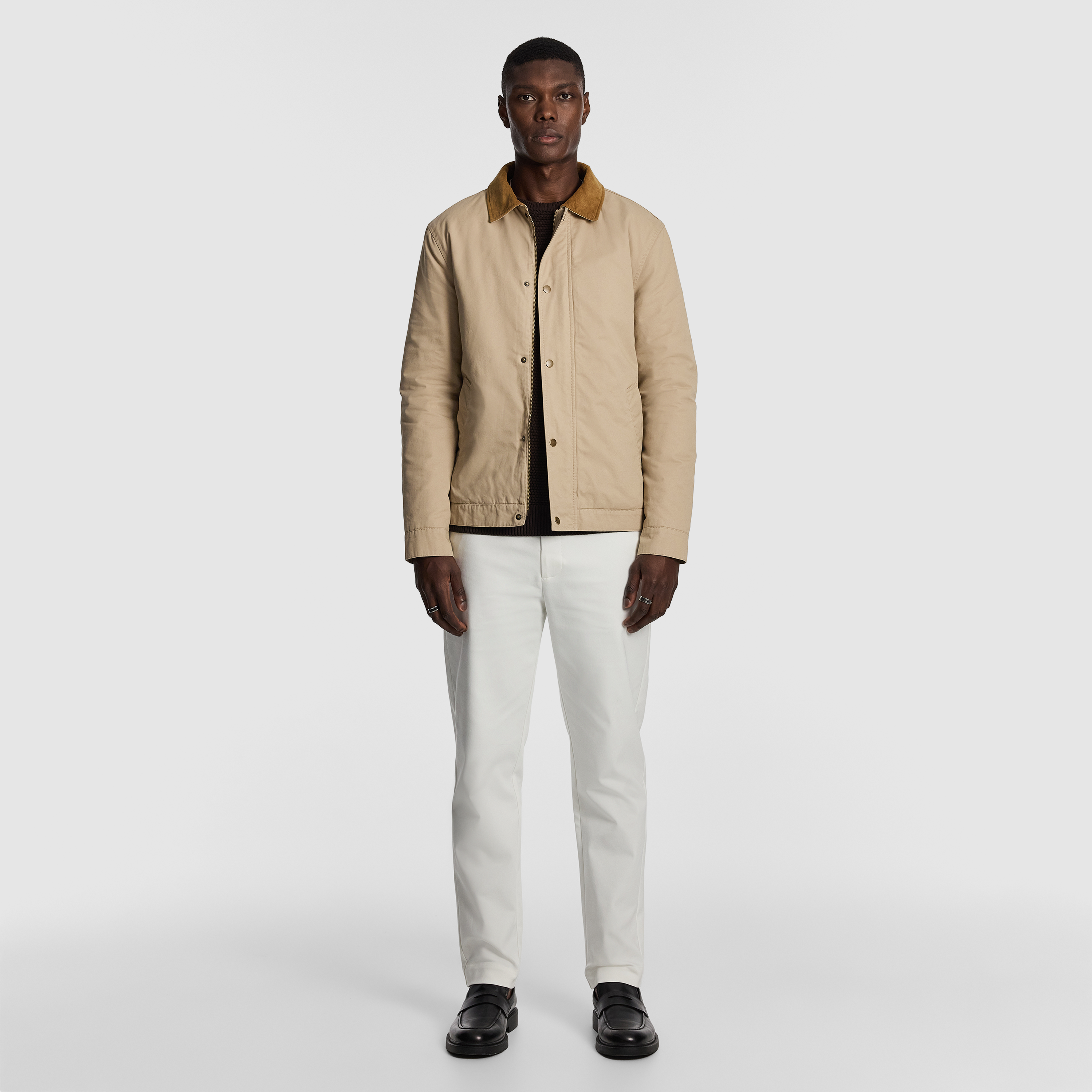 Natural Fraser Contrast Collar Jacket