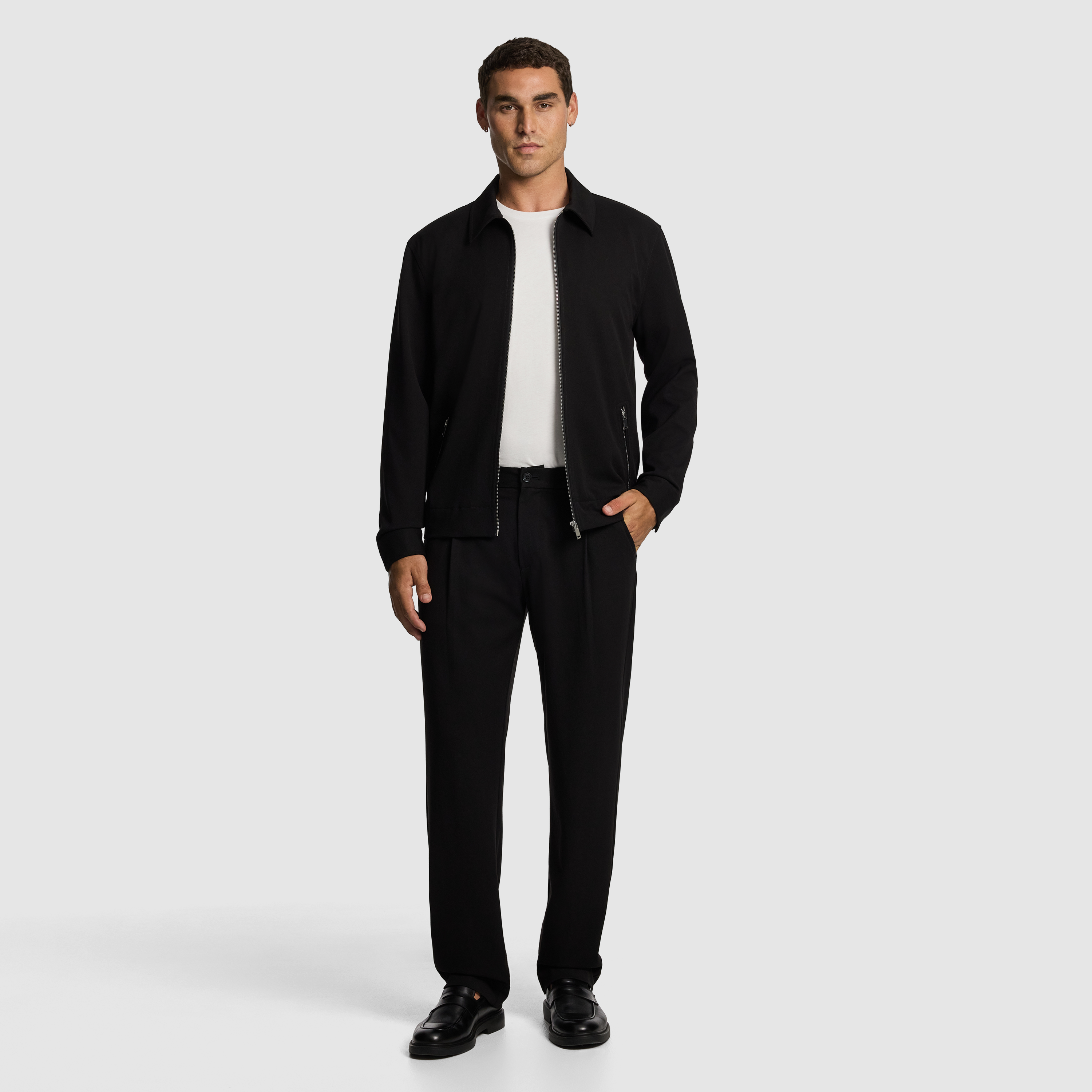 Black Lennox Smart Zip Jacket
