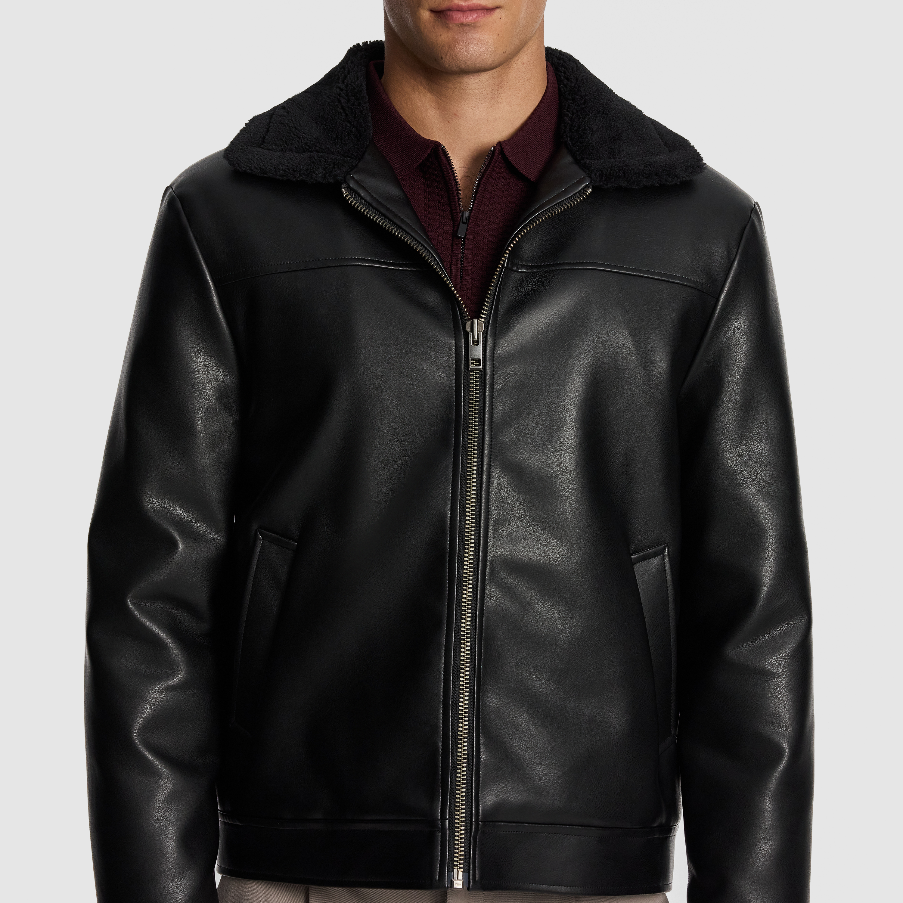 Black Ewan Sherpa Jacket