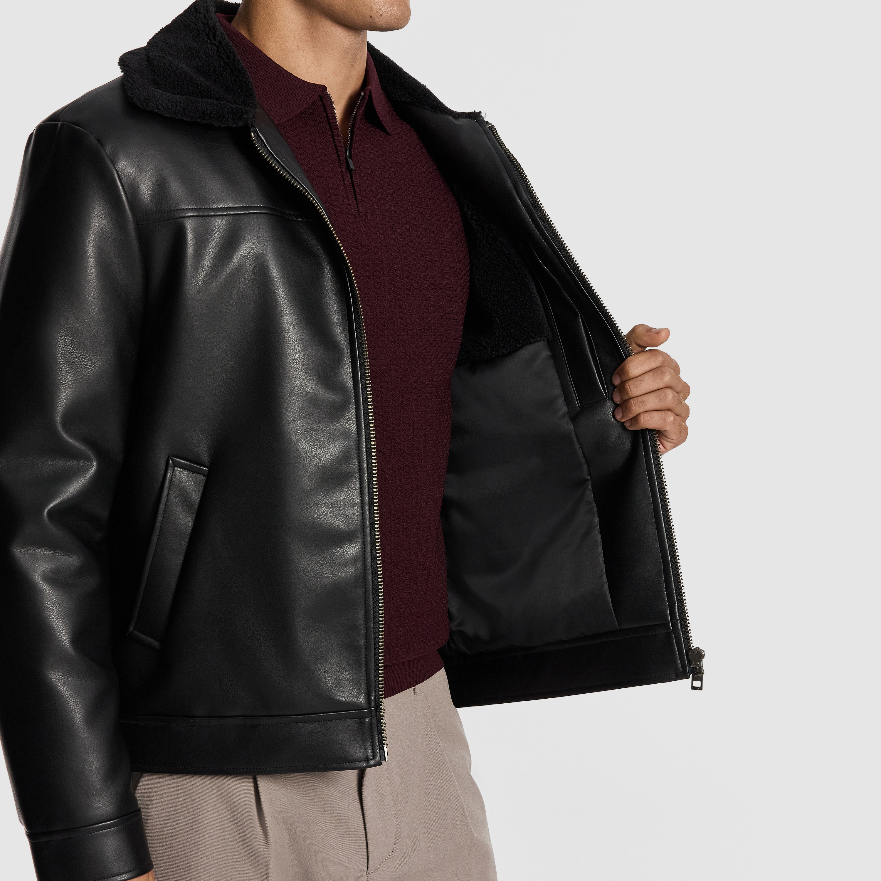 Black Ewan Sherpa Jacket