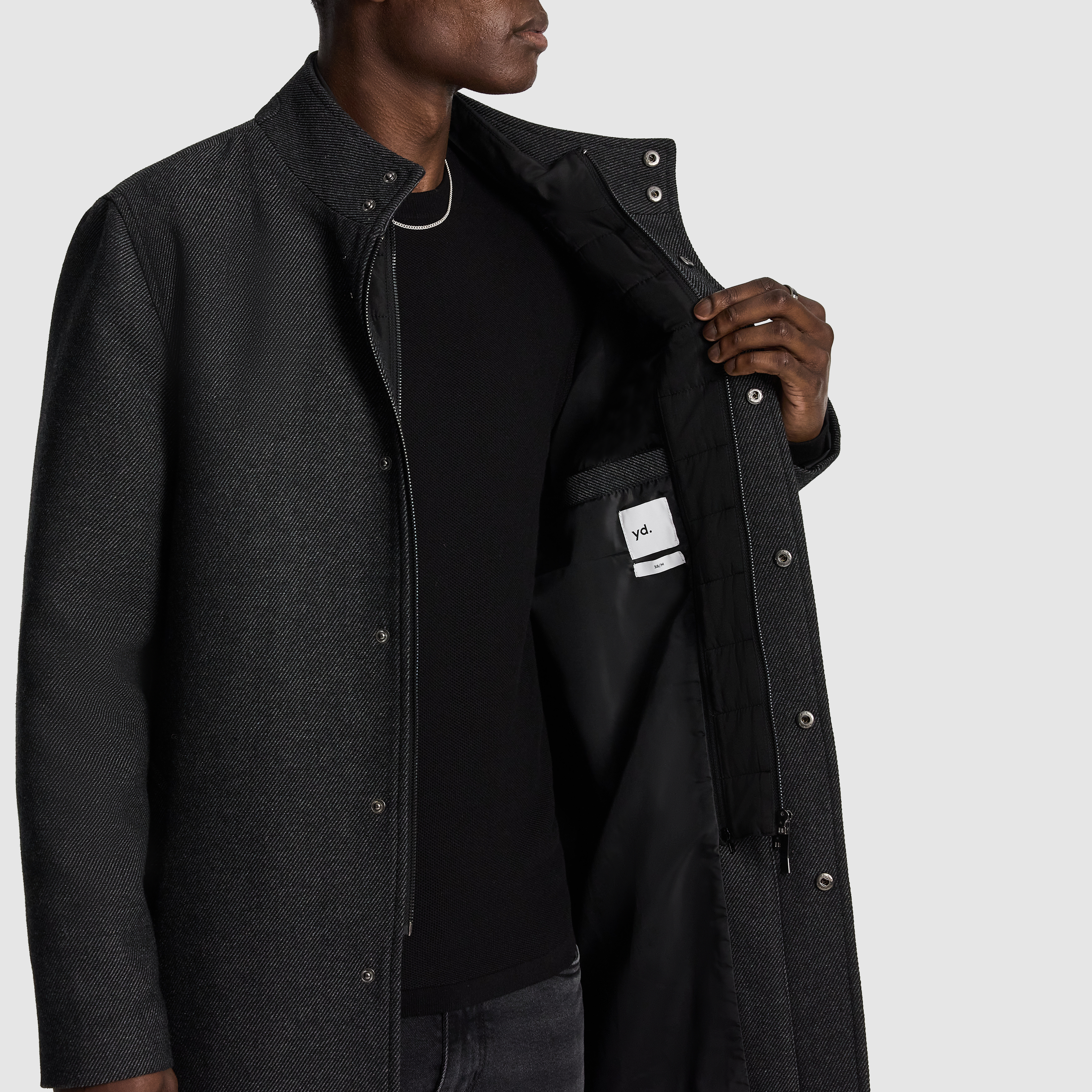 Grey Dominic Twill Coat