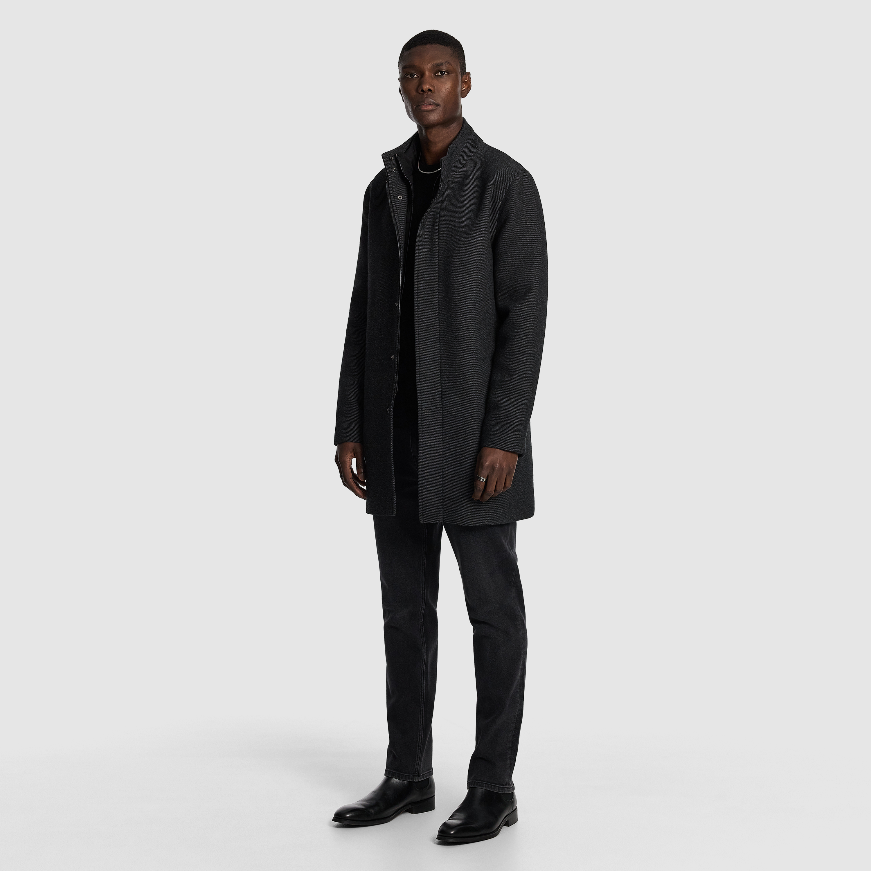 Grey Dominic Twill Coat