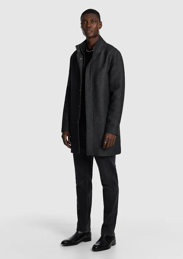 Grey Dominic Twill Coat