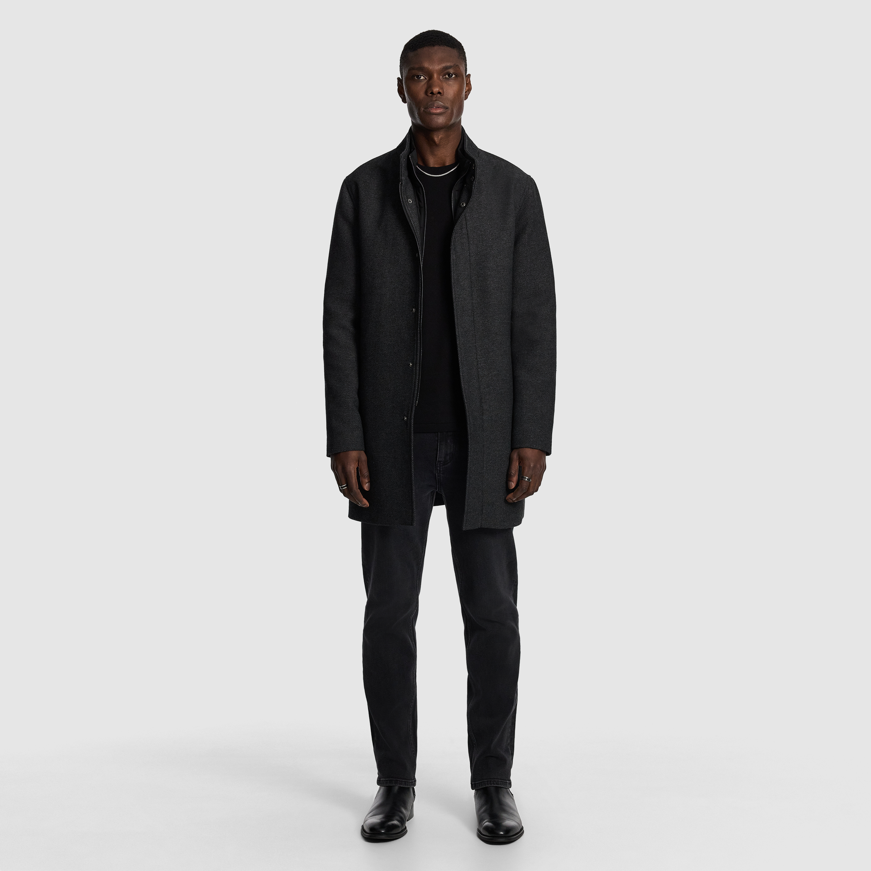 Grey Dominic Twill Coat