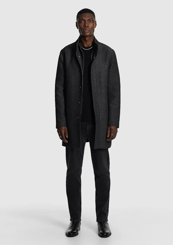 Grey Dominic Twill Coat