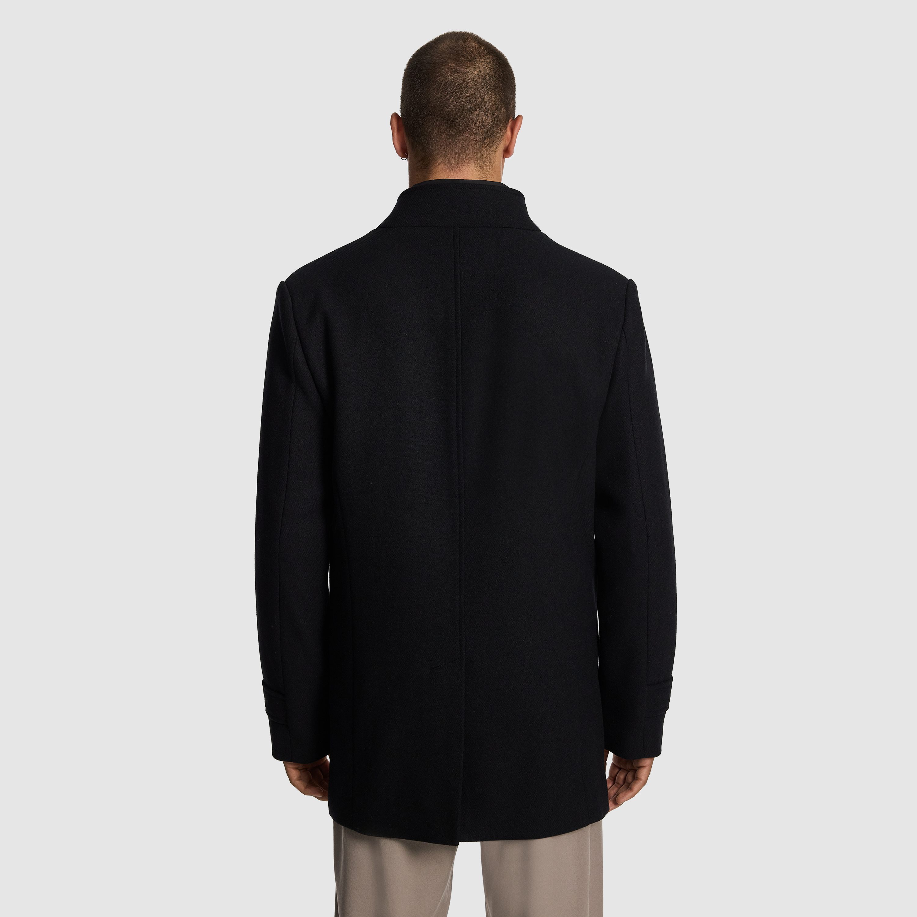 Black Waylon Melton Coat