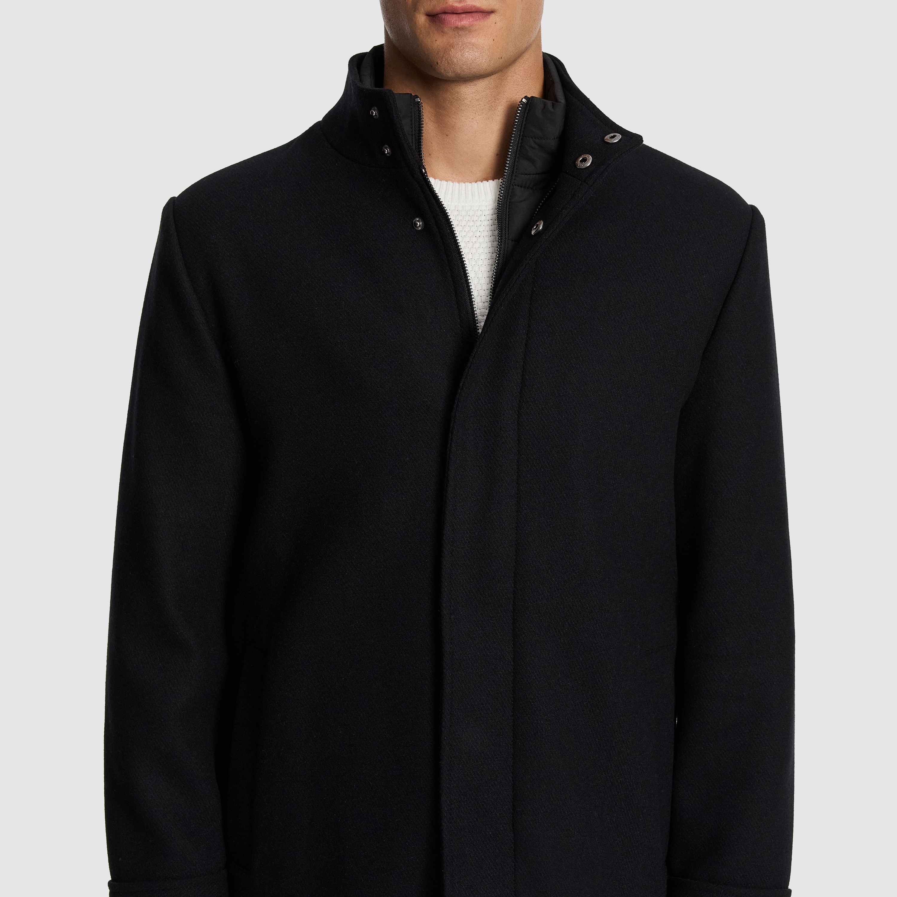 Black Waylon Melton Coat