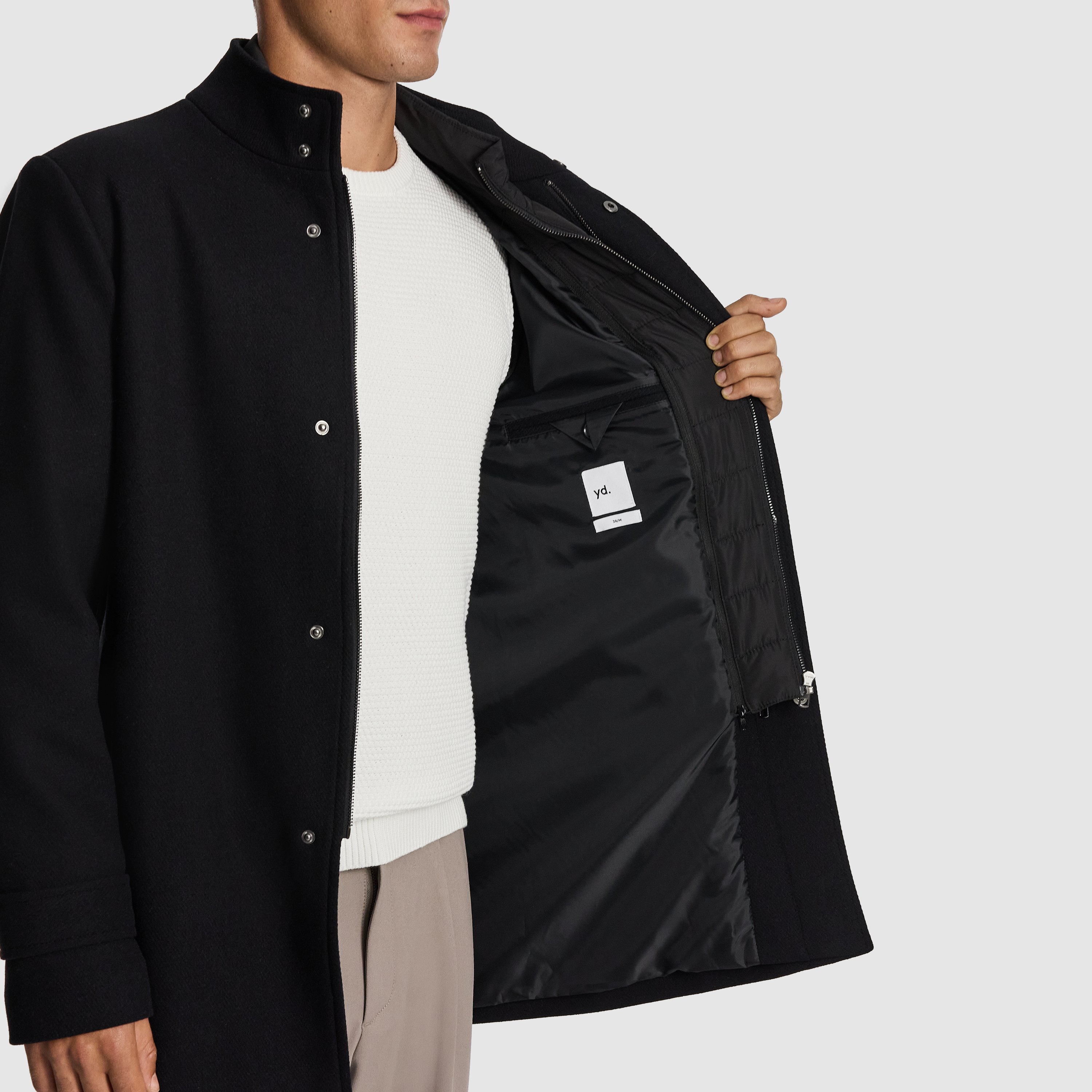 Black Waylon Melton Coat
