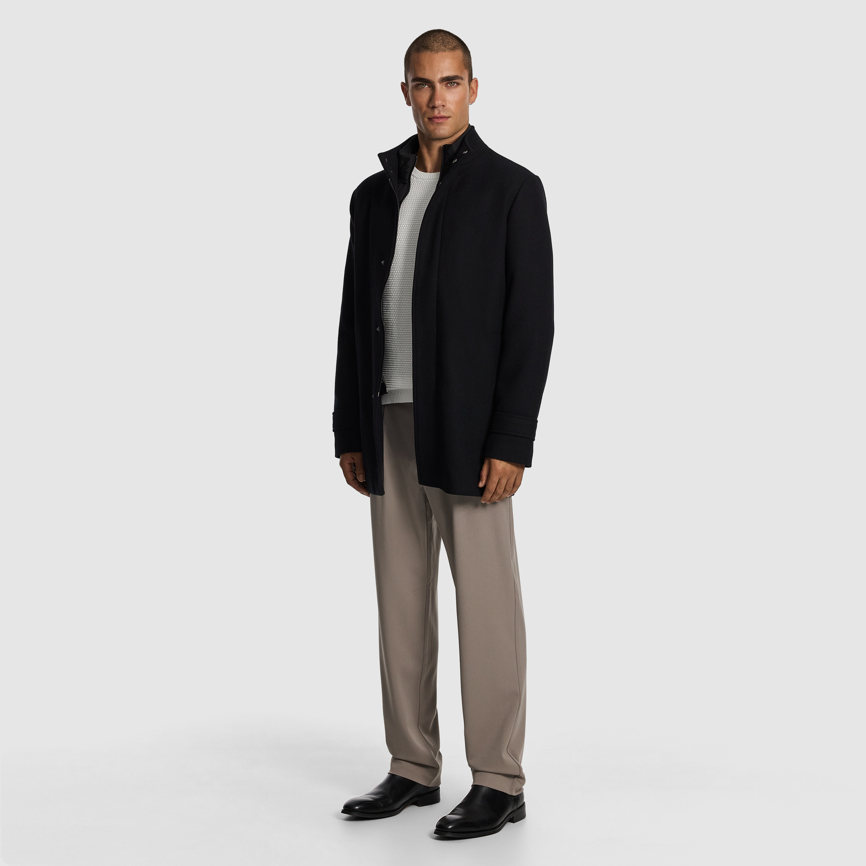 Black Waylon Melton Coat