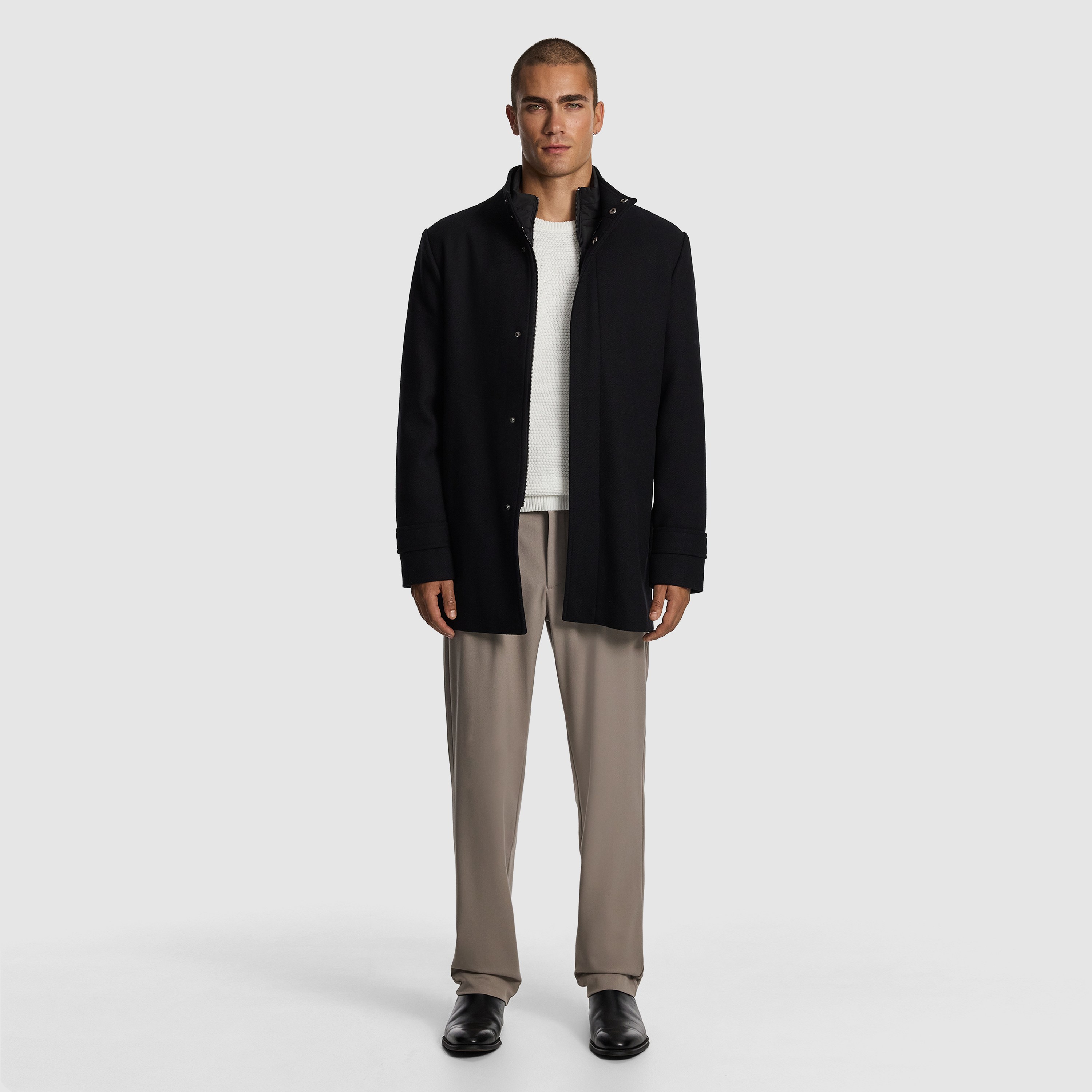 Black Waylon Melton Coat