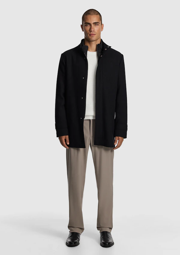 Black Waylon Melton Coat
