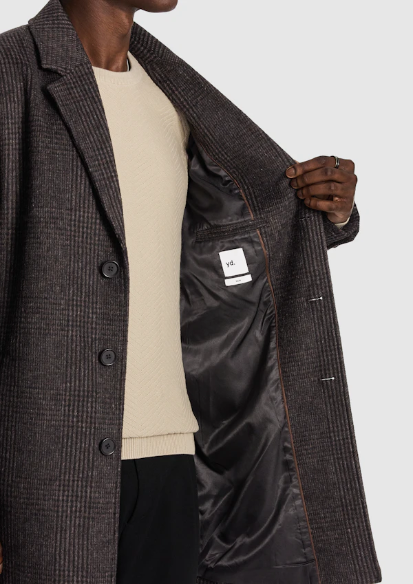Chocolate Boston Check Duster Coat