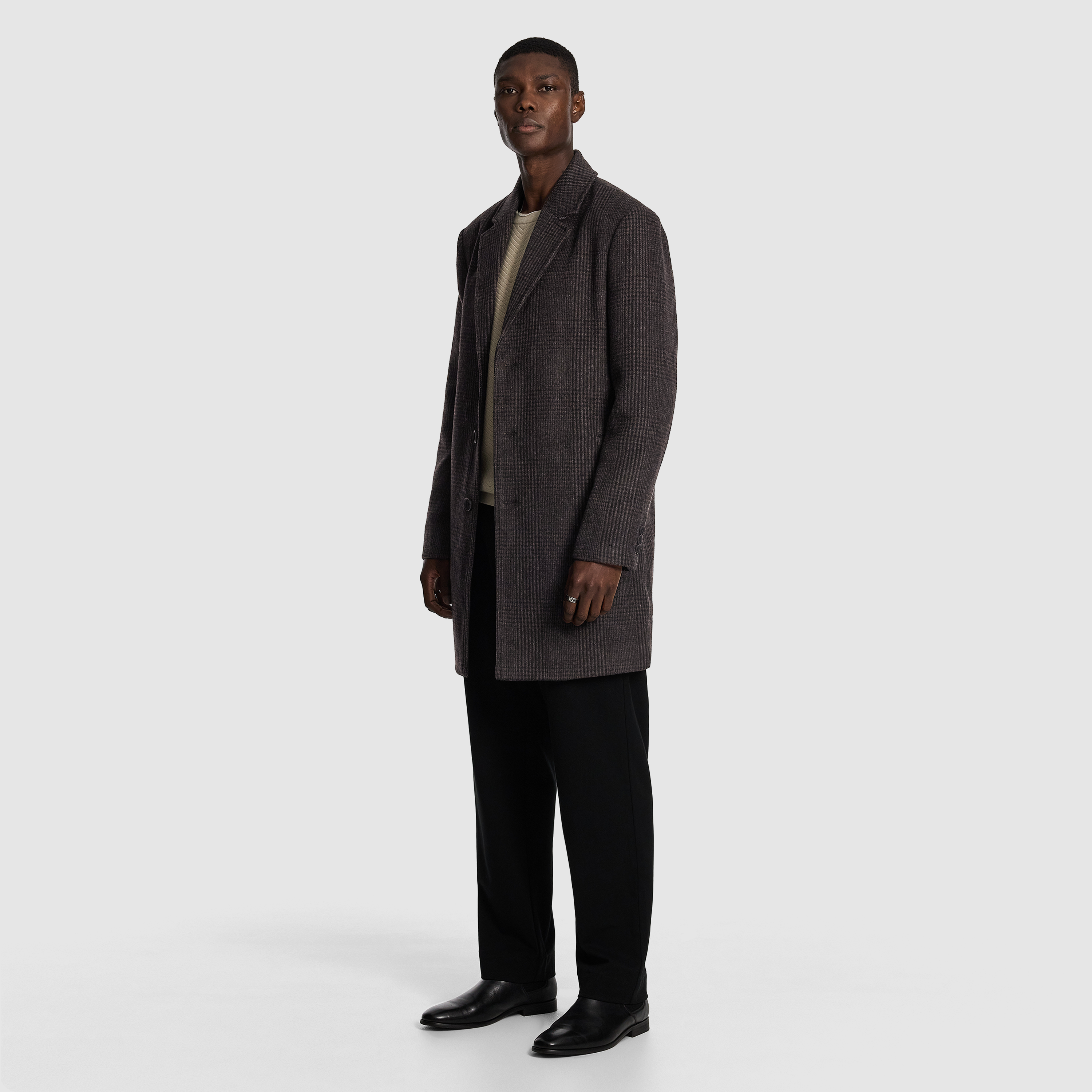 Chocolate Boston Check Duster Coat