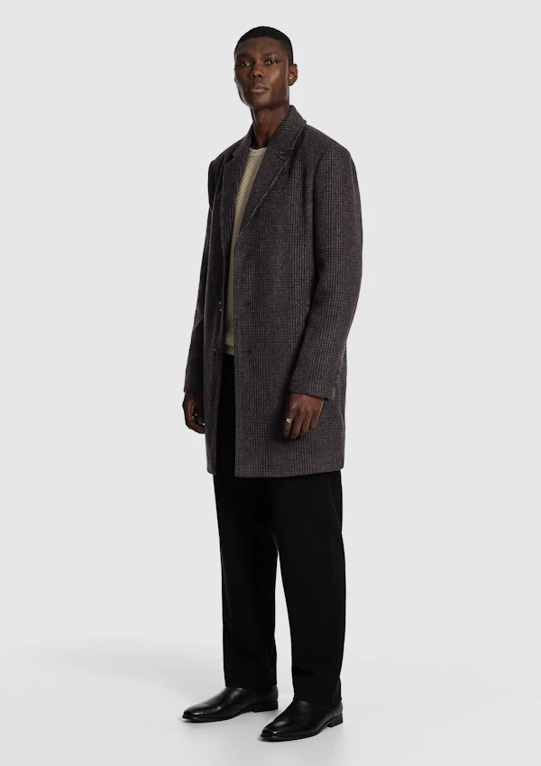 Chocolate Boston Check Duster Coat