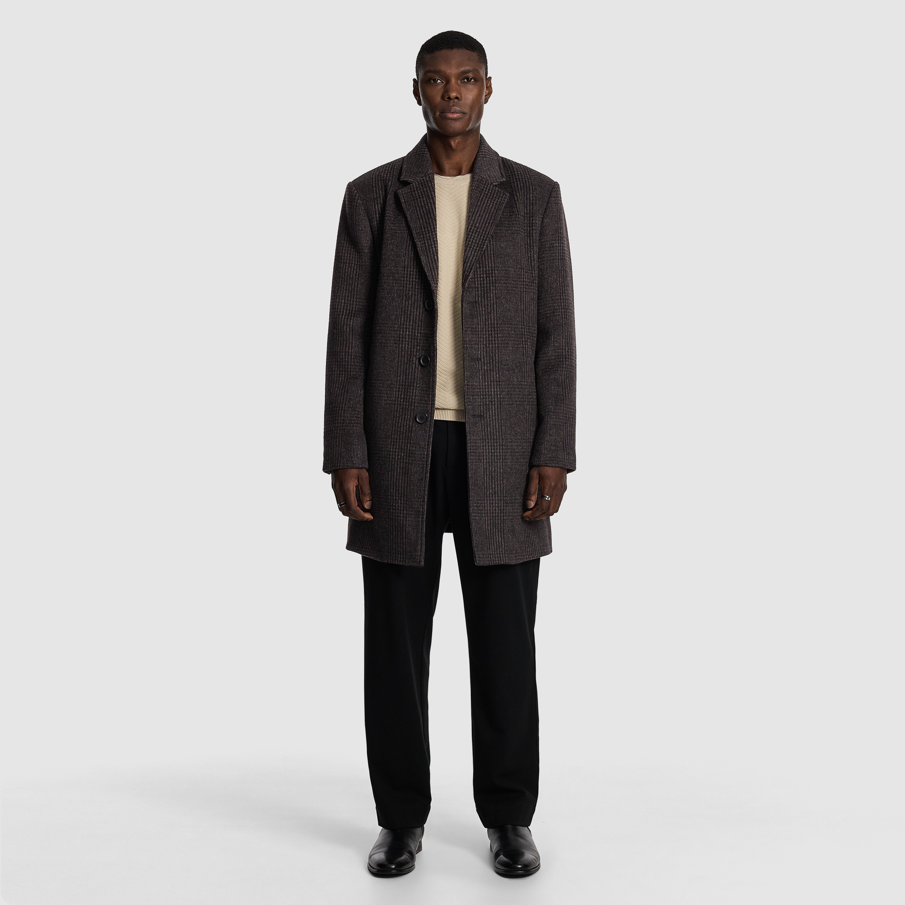 Chocolate Boston Check Duster Coat