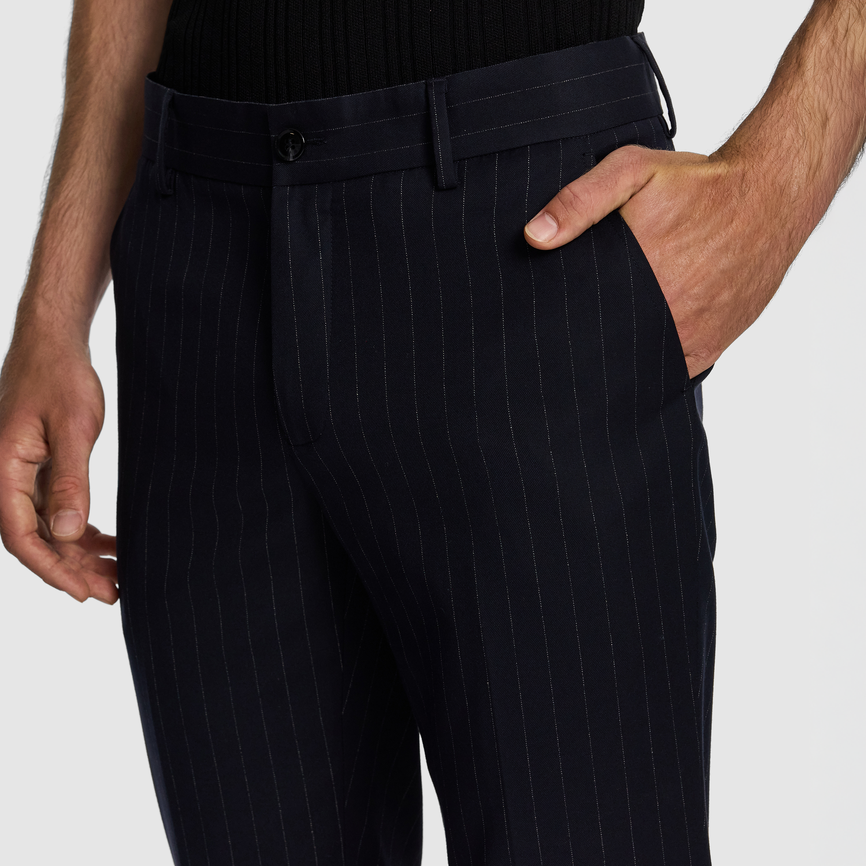 Navy Lorenzo Slim Tapered Dress Pant