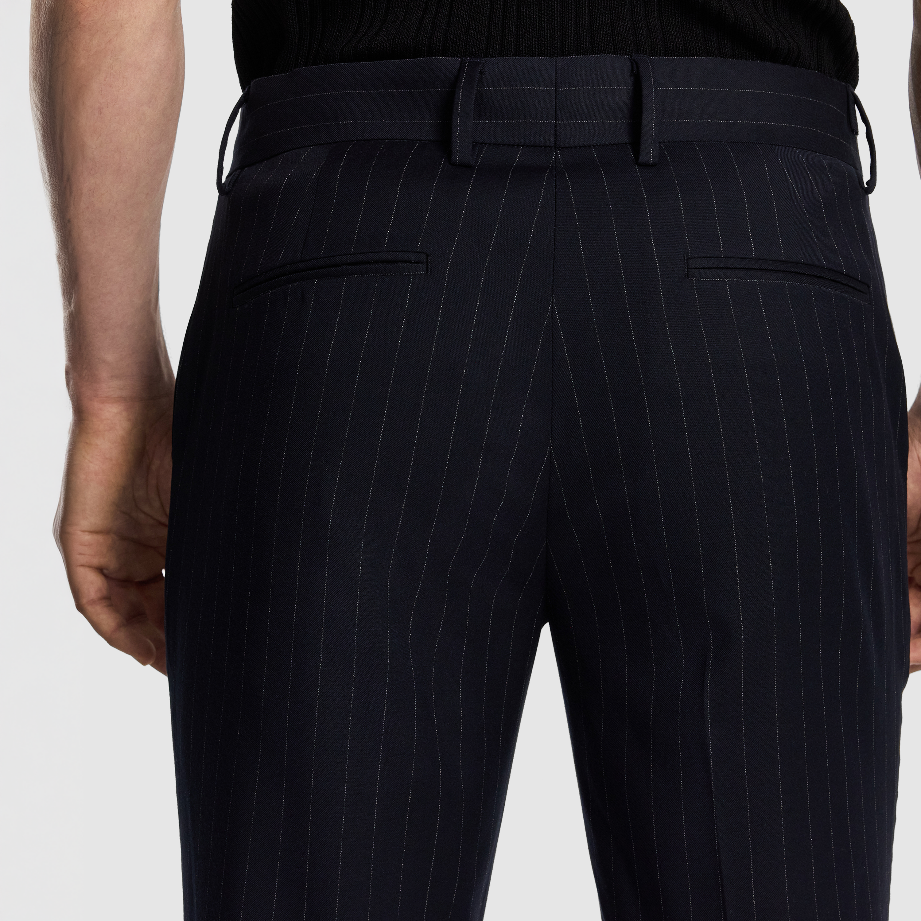 Navy Lorenzo Slim Tapered Dress Pant