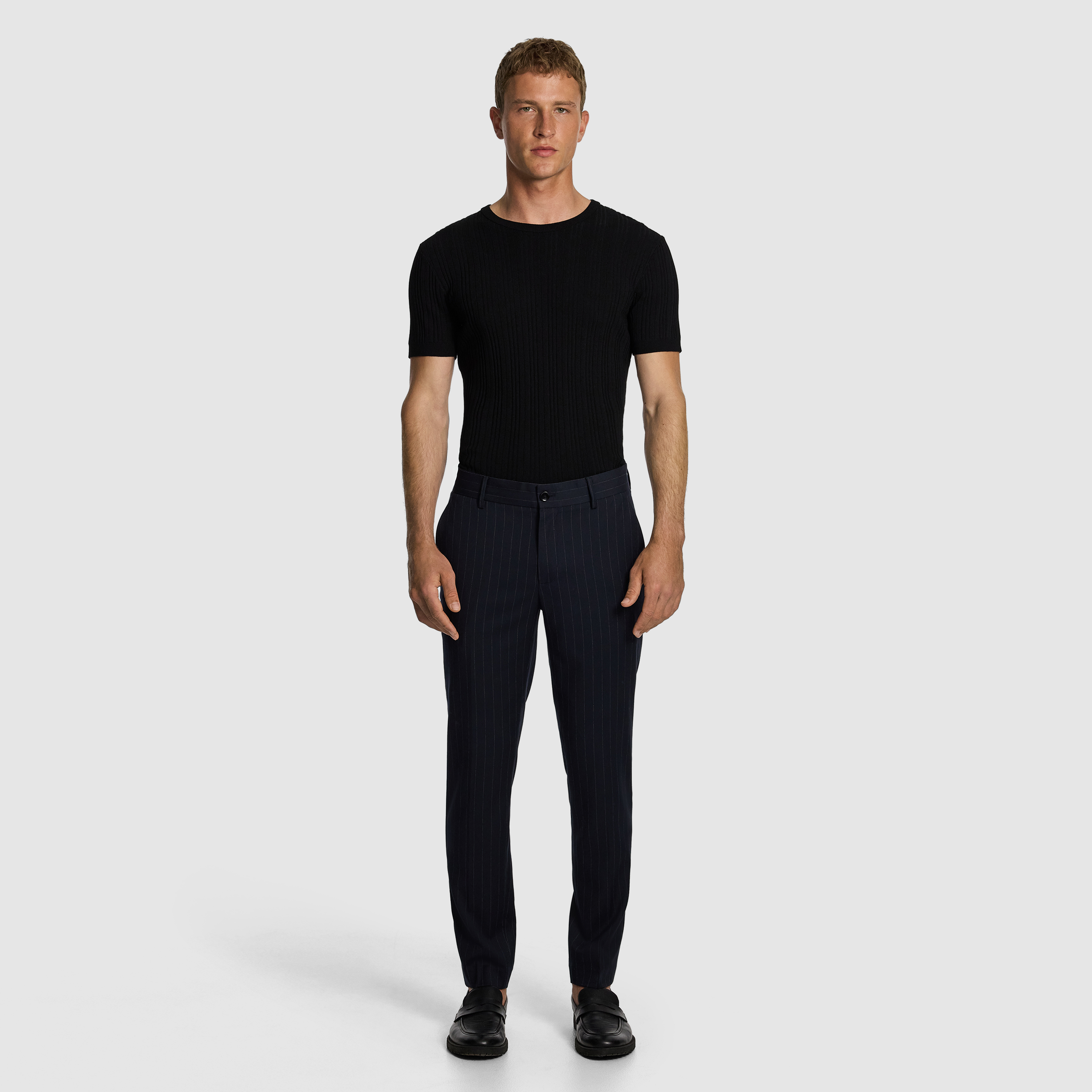 Navy Lorenzo Slim Tapered Dress Pant