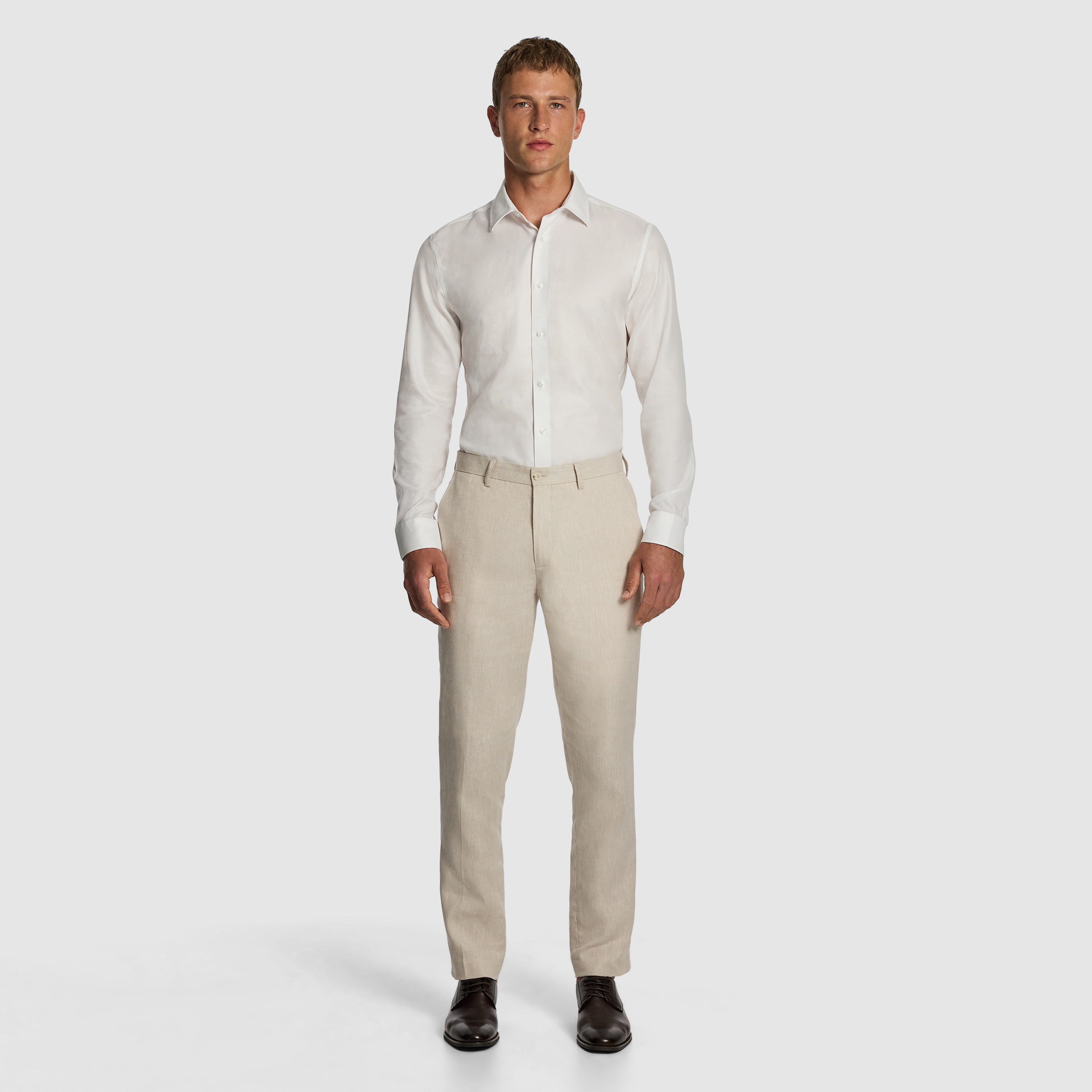 White Stirling Slim Stretch Dress Shirt
